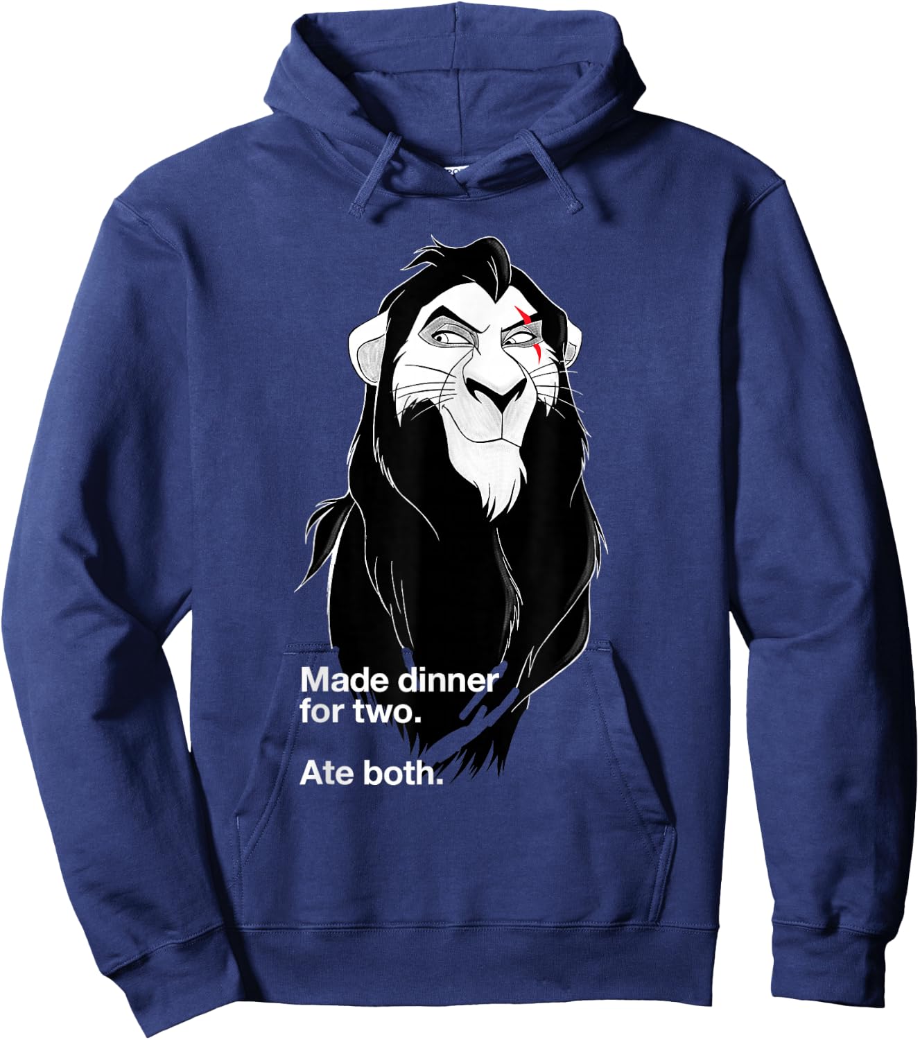 Disney Villains Scar Made Dinner For Two Ate Both Hoodie - Hoodie | Navy