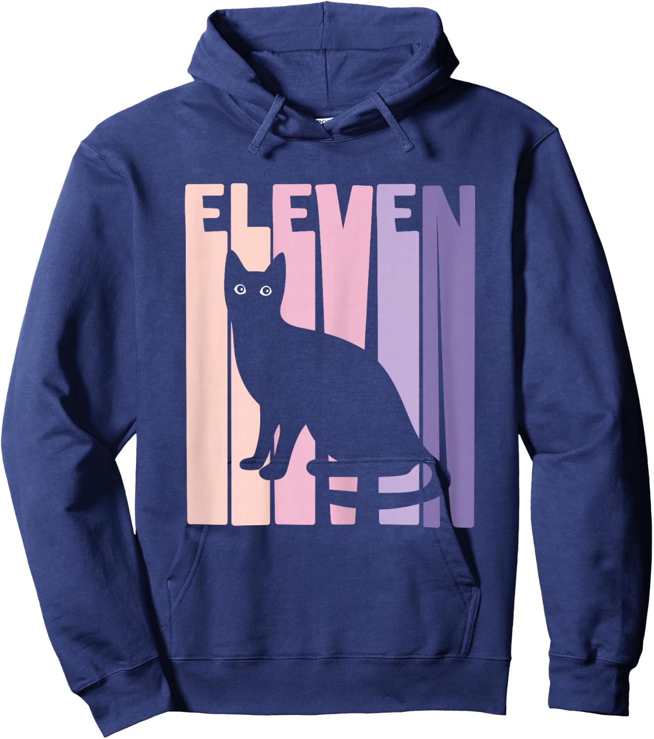 11th Birthday Gift Cute Cat Fan 11 Years old for Girls Hoodie - Hoodie | Navy