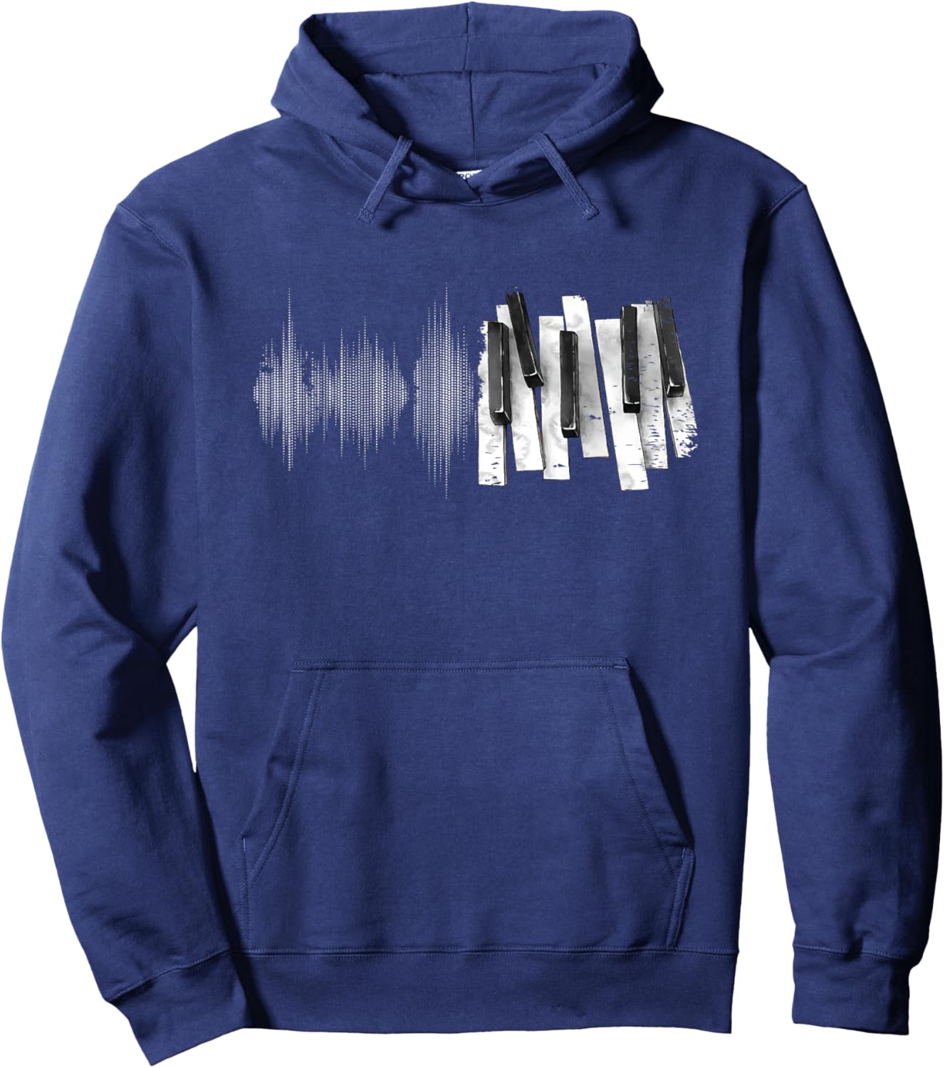 Keyboard Heartbeat Cool Piano and Organ Player Novelty Hoodie - Hoodie | Navy