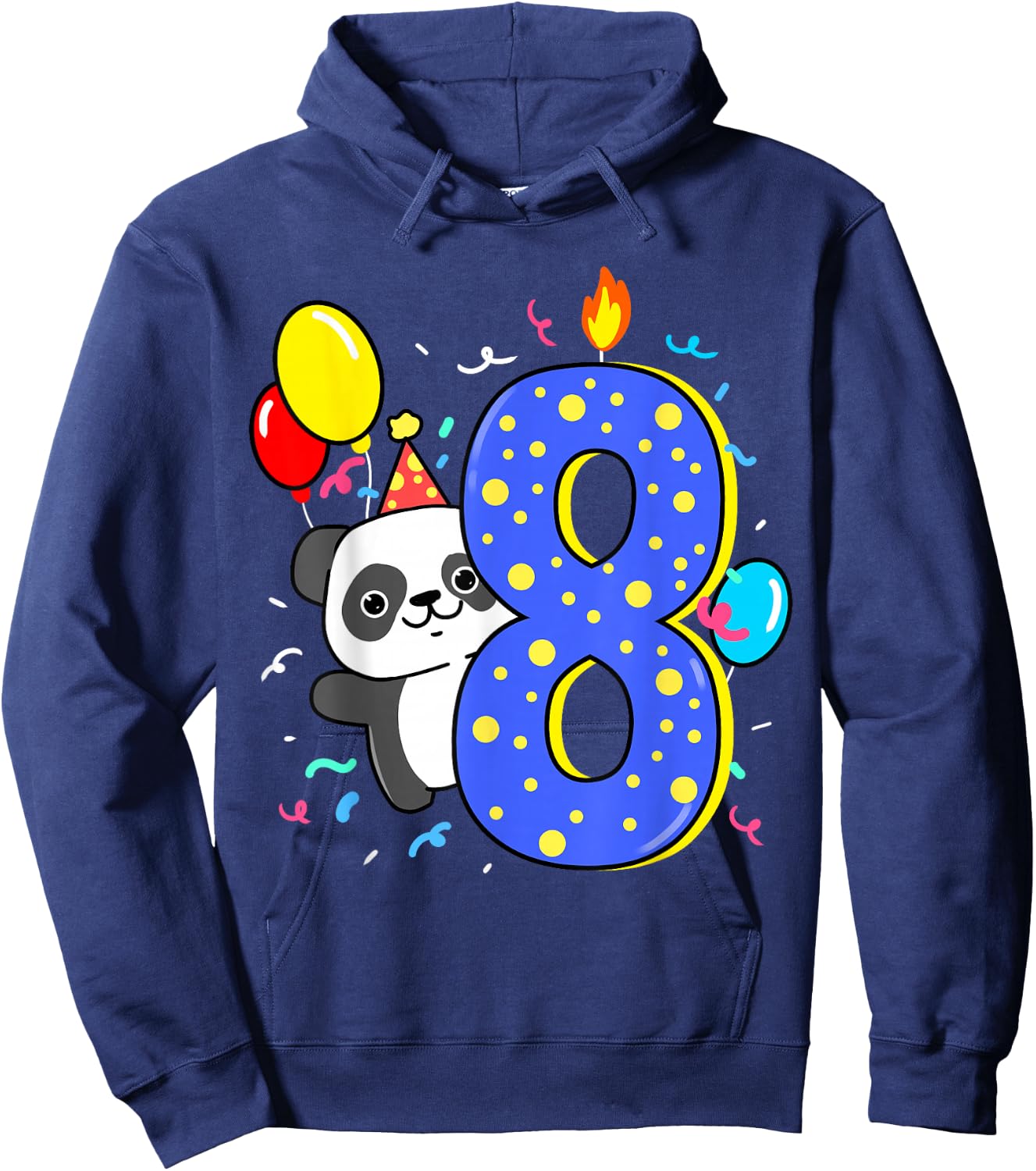 Birthday Panda 8 Years Hoodie - Hoodie | Navy