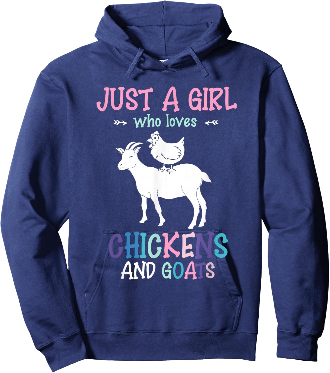 Farm Animals Farmer Farmer Chickens Goats Girls Hoodie - Hoodie | Navy