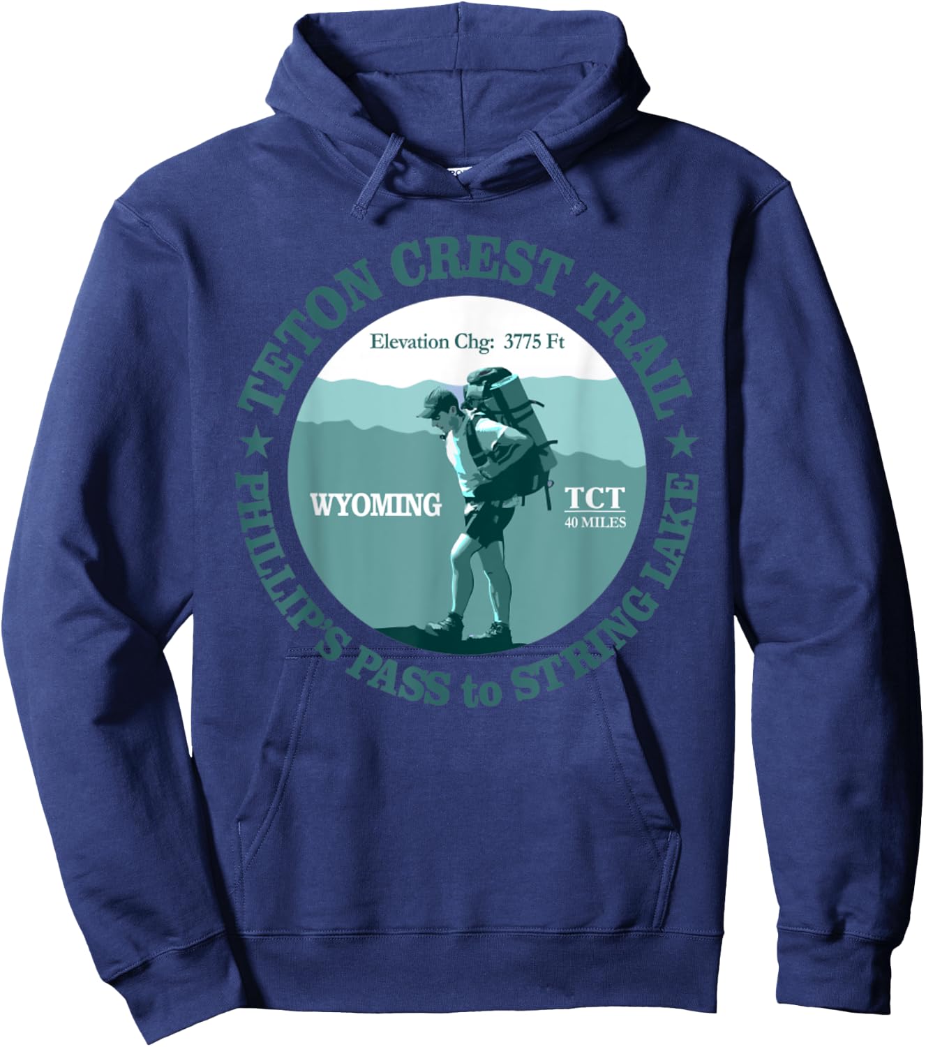 Teton Crest Trail Funny Spring Lake Hiking Mountain Hoodie - Hoodie | Navy