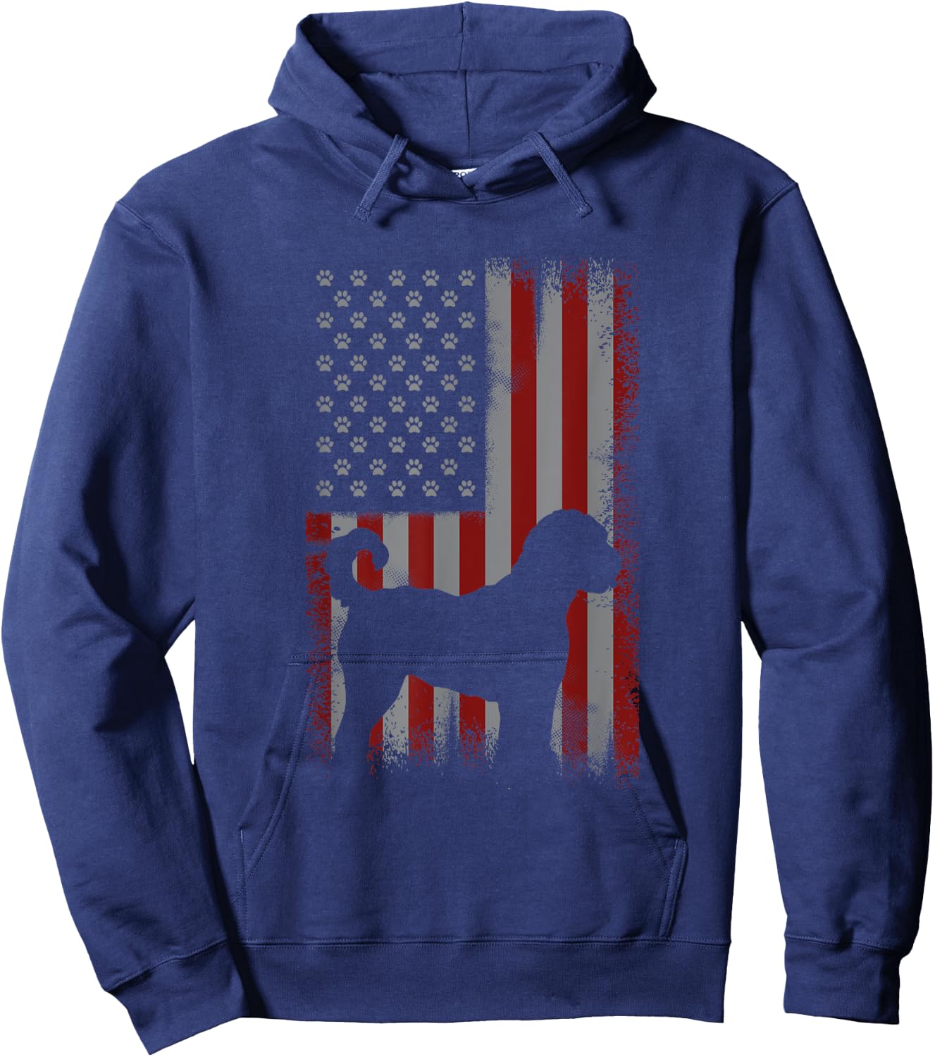 Patriotic American Flag Golden Doodle Lover Gift Men Women Hoodie - Hoodie | Navy