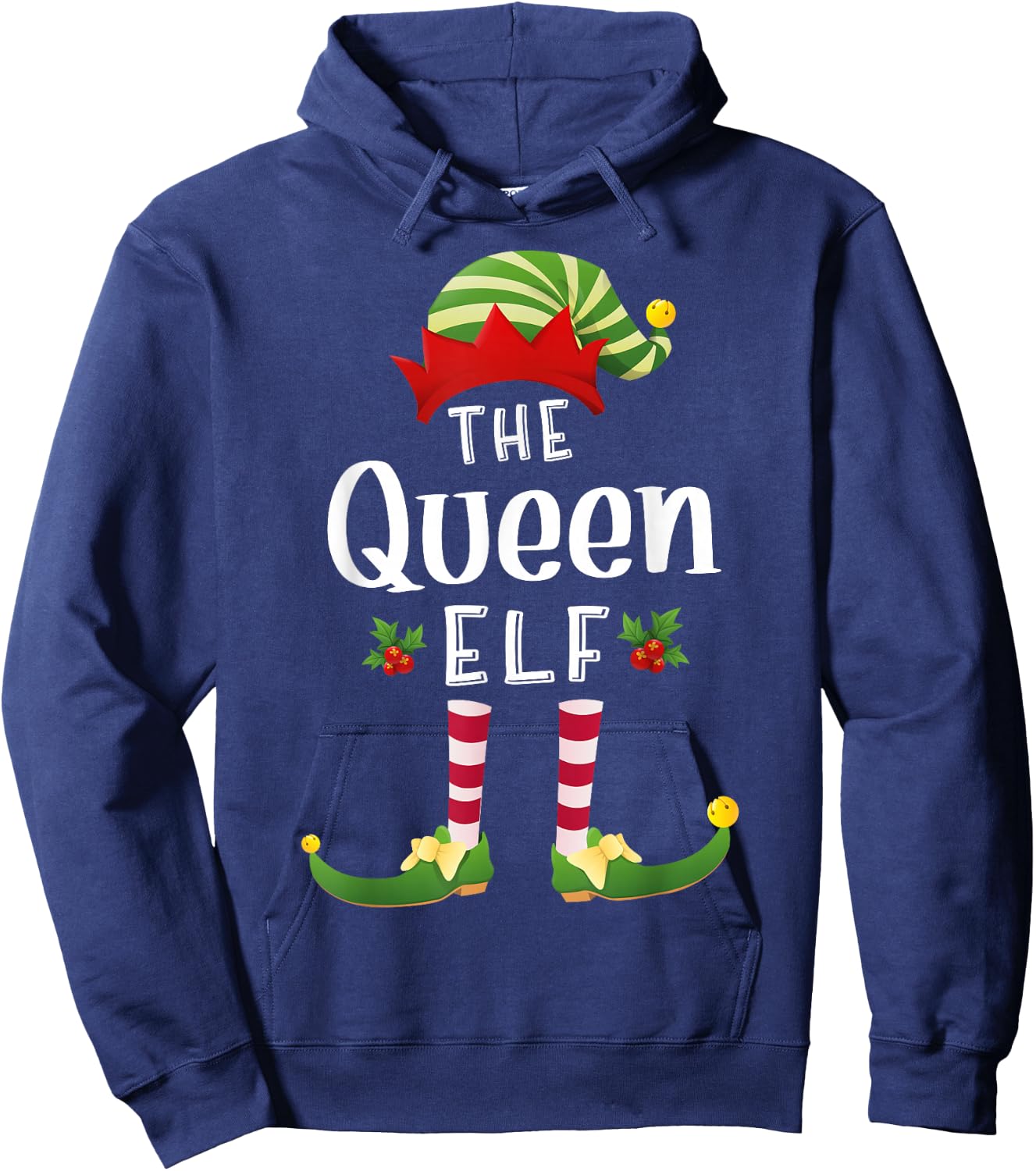 Queen Christmas Elf Matching Pajama X-Mas Party Hoodie - Hoodie | Navy