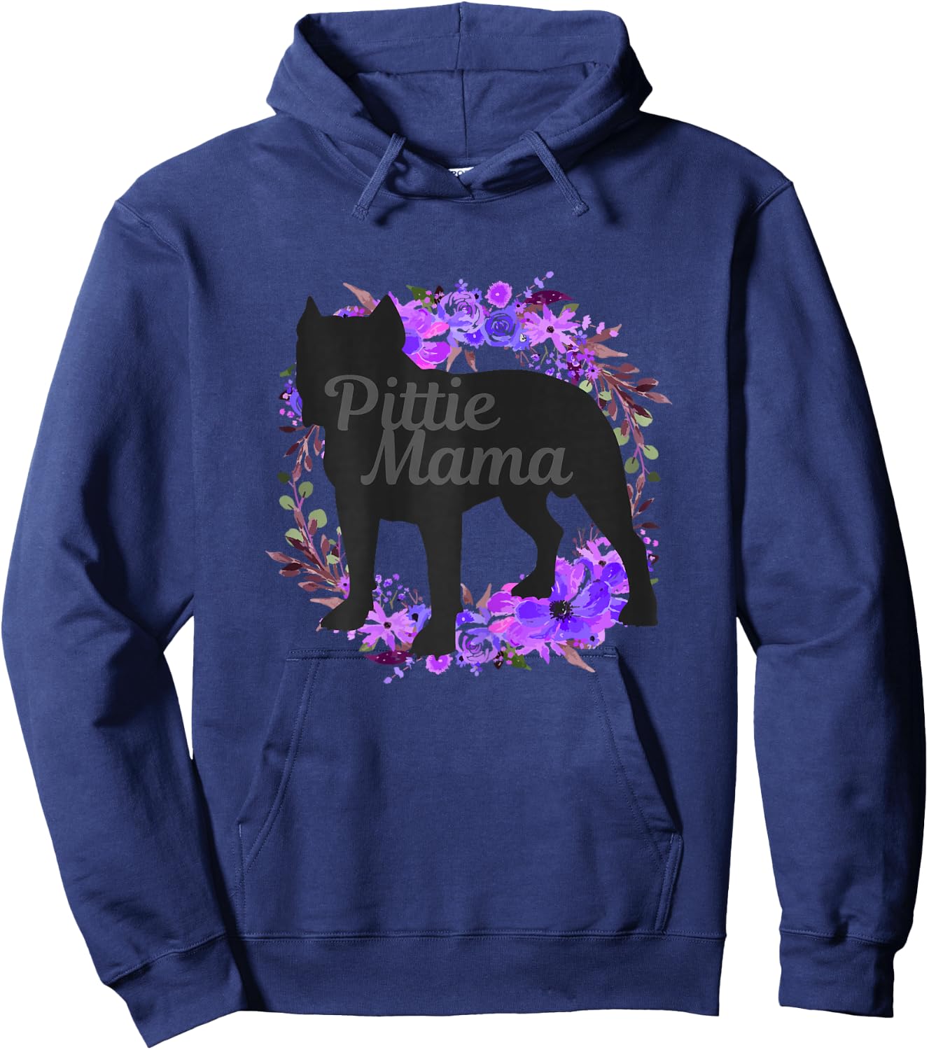 Pitbull Mom Pittie Mama Dog Lover Funny Mother's Day Gift Hoodie - Hoodie | Navy