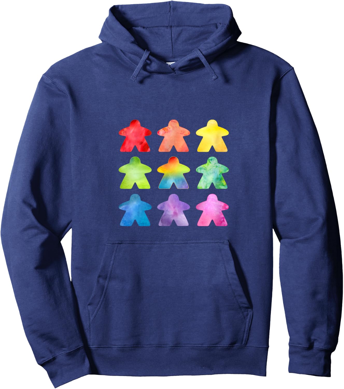 The Watercolor Meeple | Great Gift board game geeks Hoodie - Hoodie | Navy