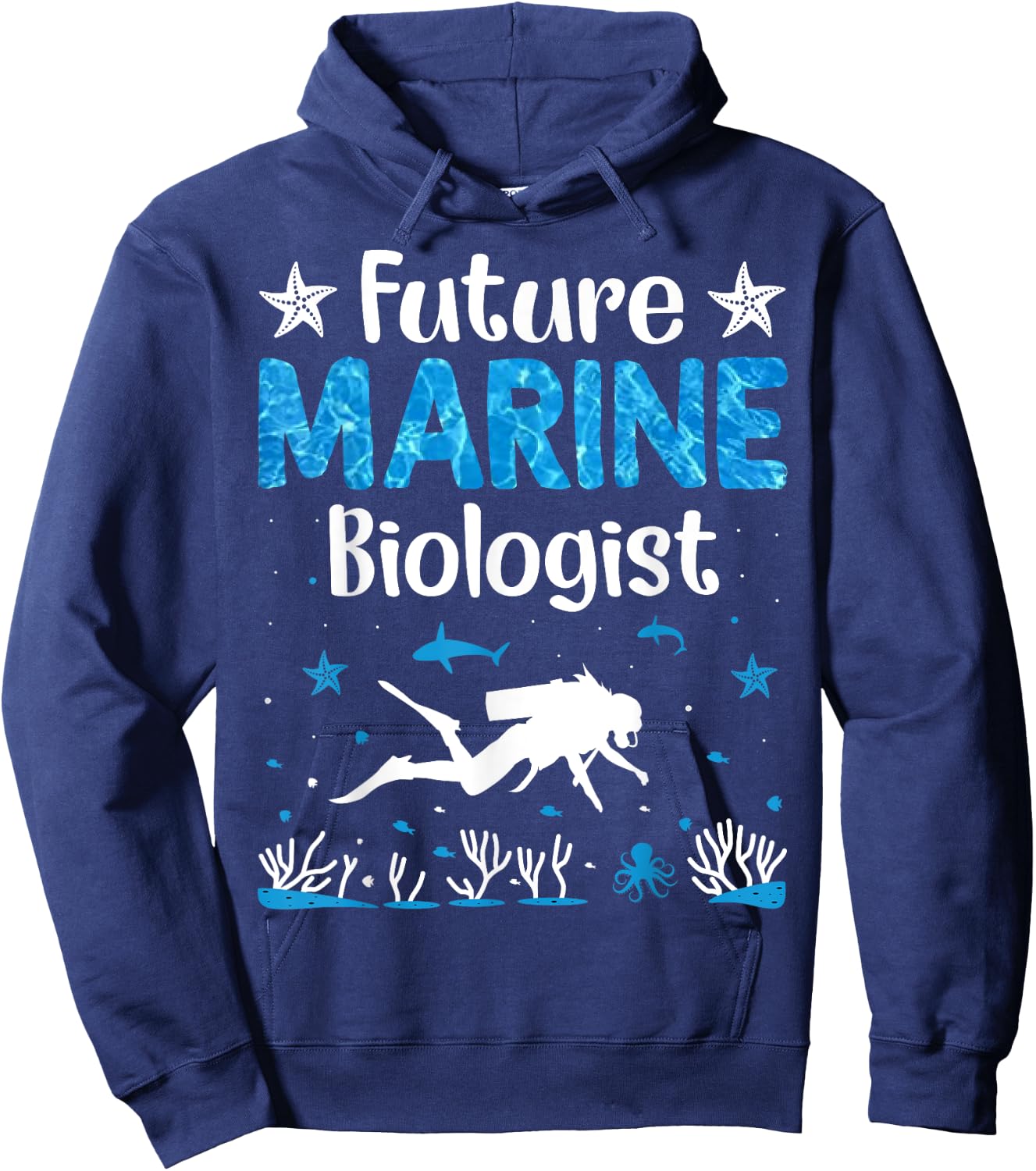 Funny Future Marine Biologist Ocean Student Biology Gift Hoodie - Hoodie | Navy