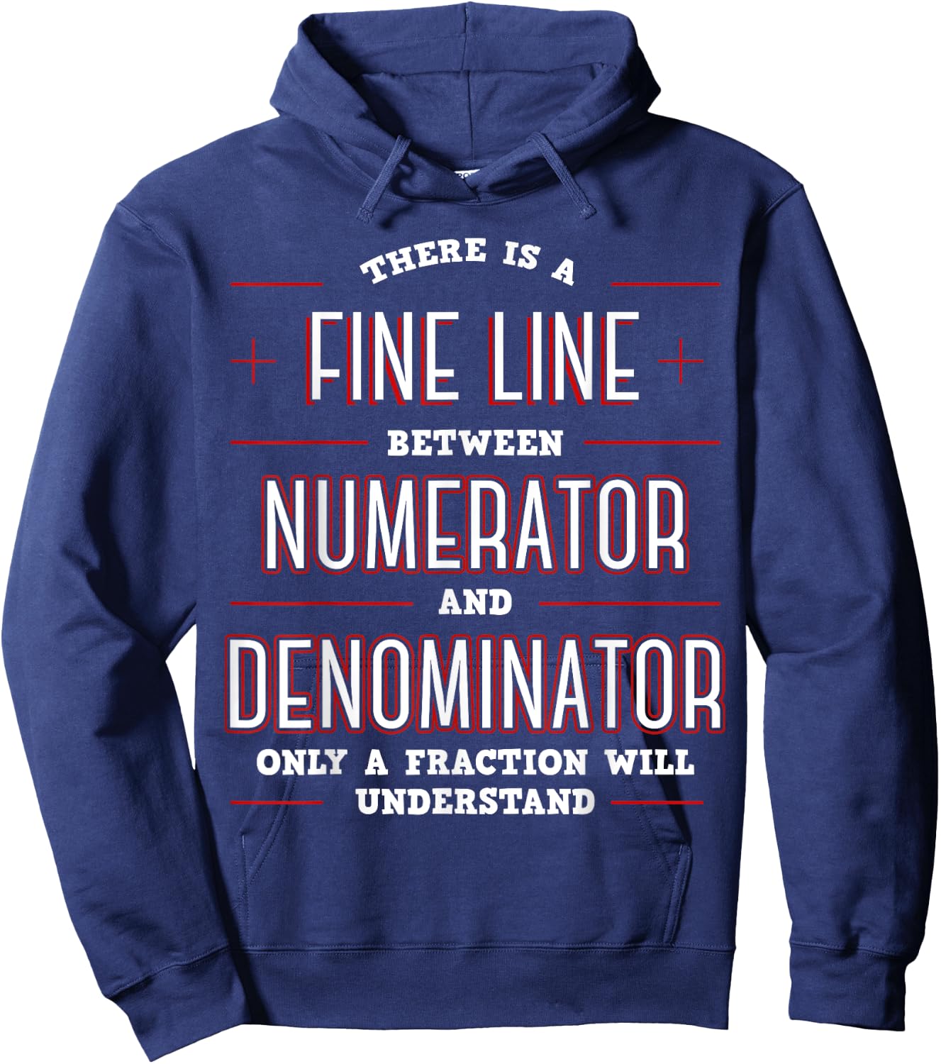 Cool Math Apparel Black Math Algebraic Fractions Number Ratios Integers Division Hoodie - Hoodie | Navy