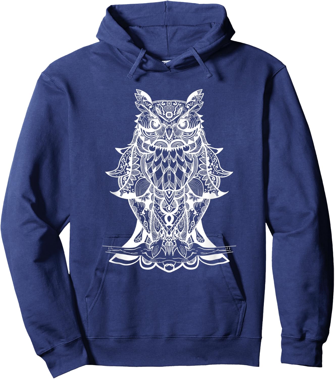 Geometric Owl - Sacred Geometric Mandala Animal Hoodie - Hoodie | Navy