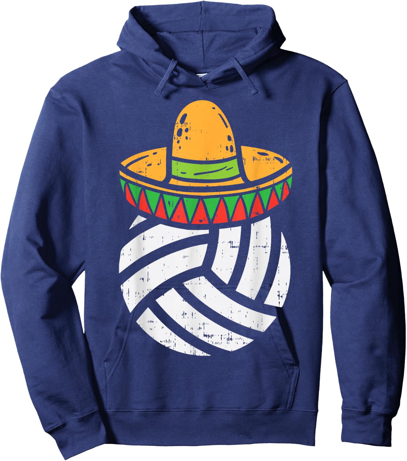 Volleyball Sombrero Cinco De Mayo Fiesta Sport Mexican Hoodie - Hoodie | Navy
