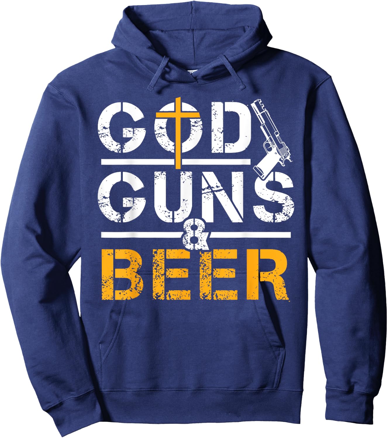 God Guns And Beer Christian Believe Hoodie - Hoodie | Navy