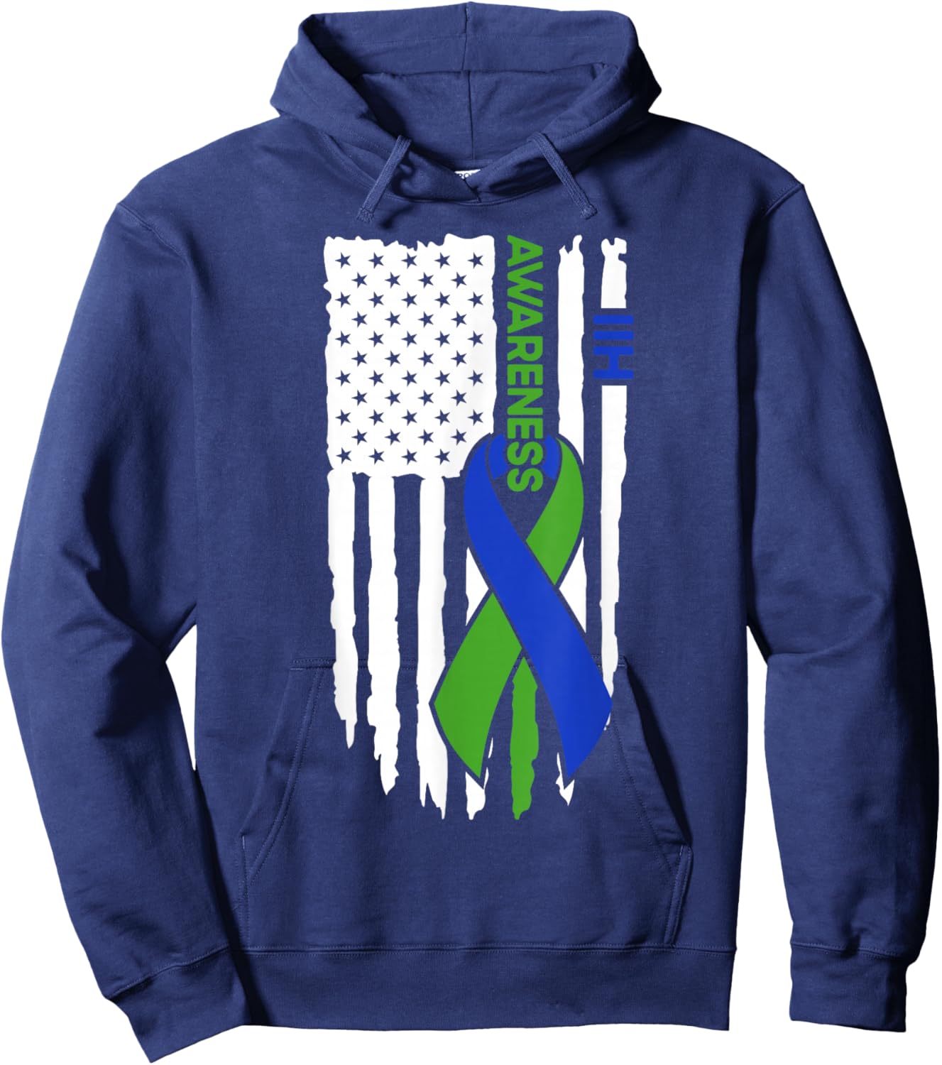 IIH Awareness Flag IIH Awareness Hoodie - Hoodie | Navy