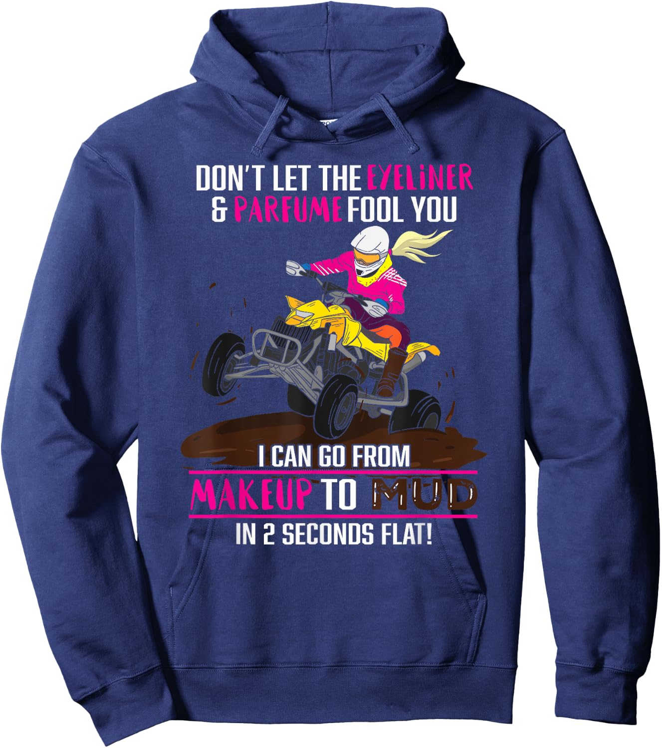 Quad Bike Gift ATV Quad Biker Funny Offroad Hoodie - Hoodie | Navy