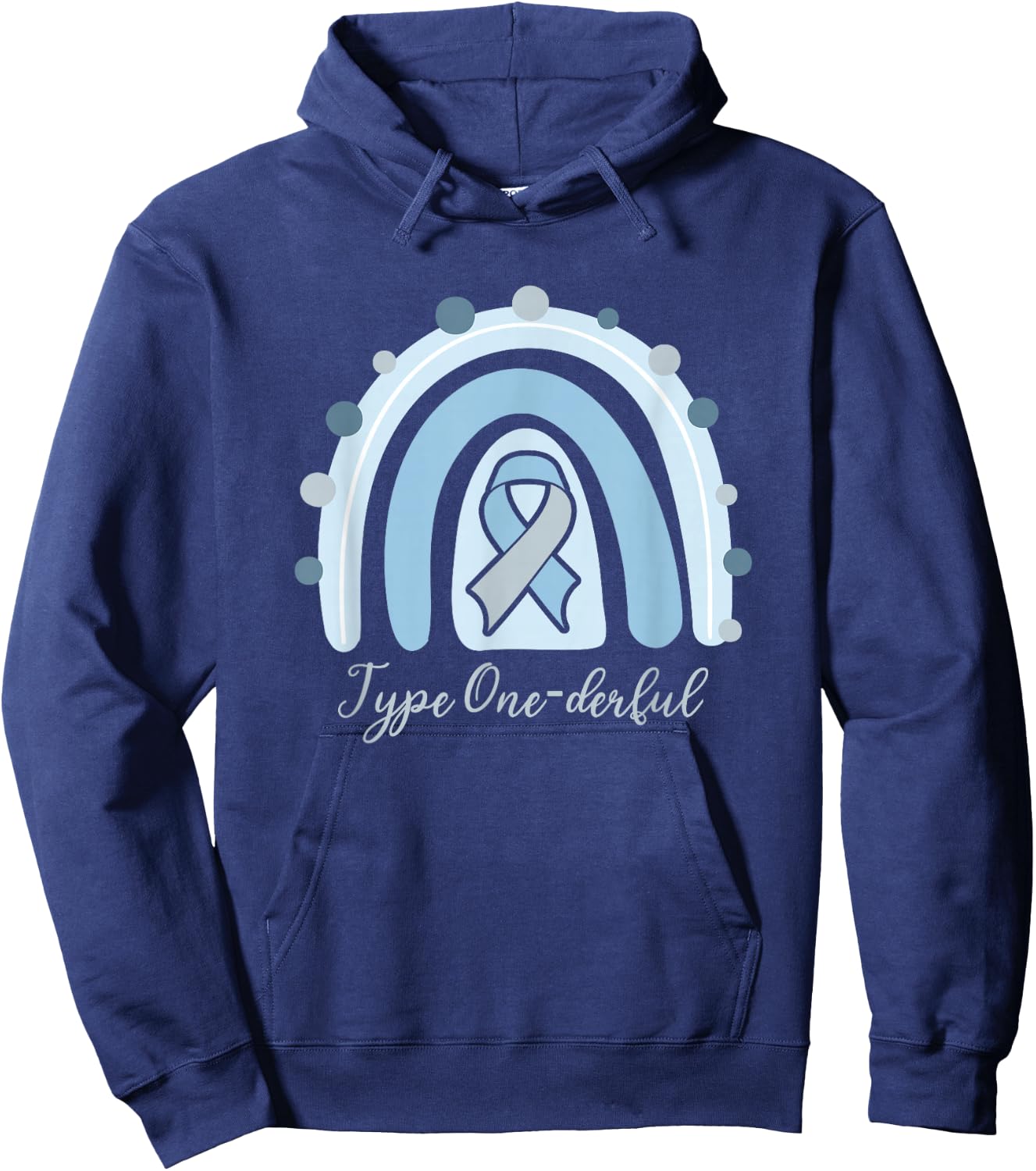 Type 1 Diabetes T1D Awareness One-Derful Nordic Rainbow Gift Hoodie - Hoodie | Navy