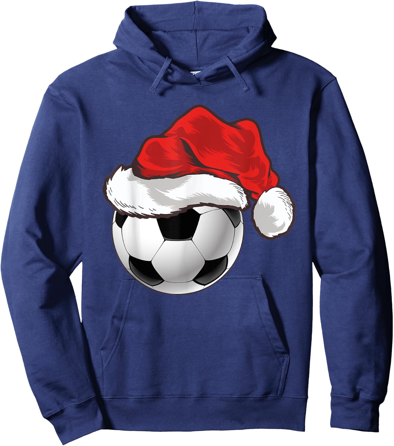 Football Player Xmas Gift Santa Hat Soccer Ball Christmas Hoodie - Hoodie | Navy