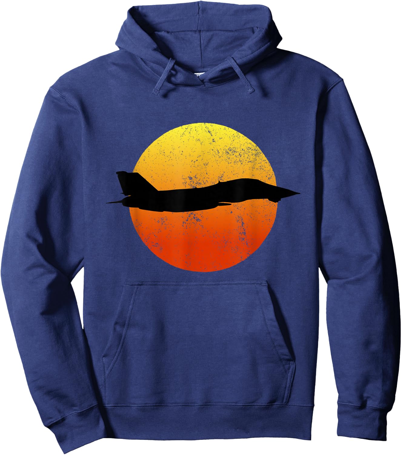 F-14 Tomcat Silhouette Retro Sunset Military Jet Flying F14 Hoodie - Hoodie | Navy