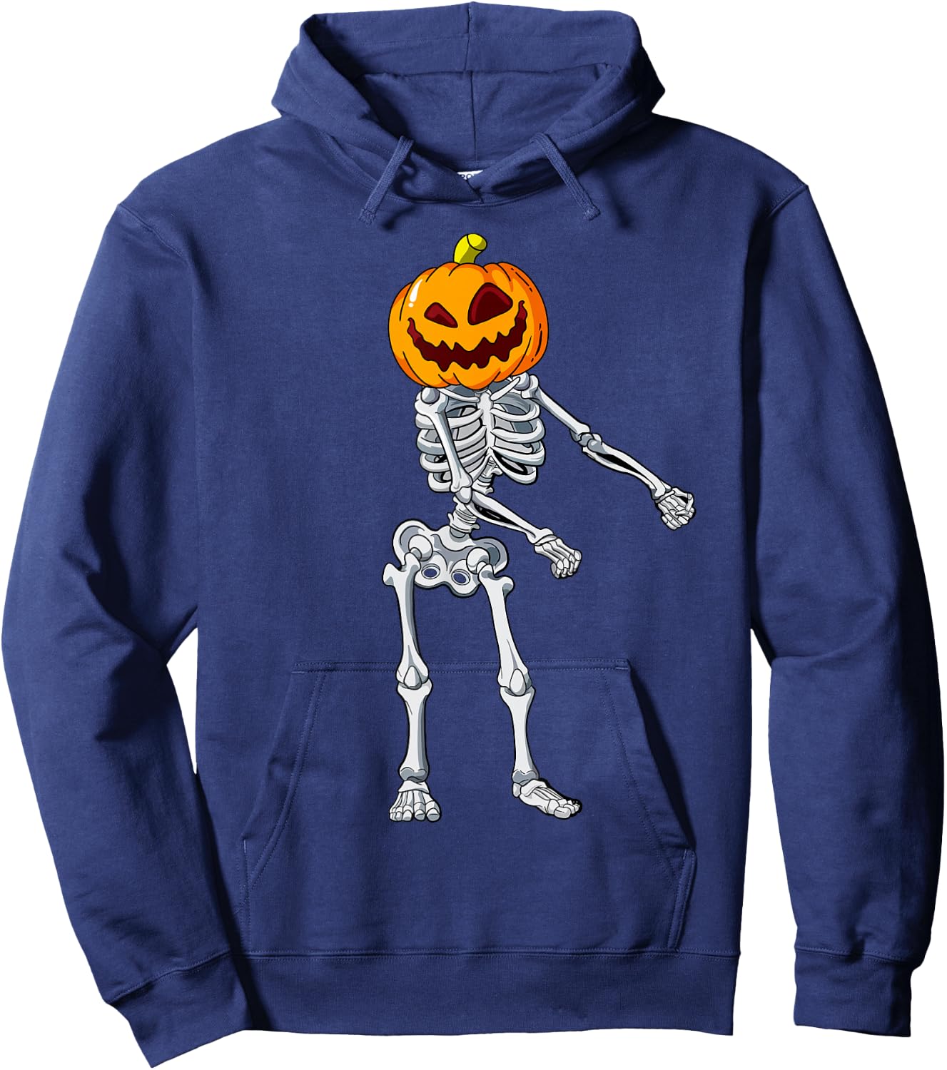 Flossing Pumpkin Head Skeleton Raft Dance Halloween Hoodie - Hoodie | Navy