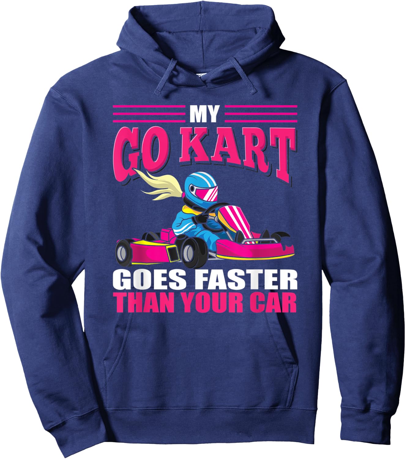 Go Kart Racing Girl - Funny Racing - Go Cart Racer Girl Hoodie - Hoodie | Navy