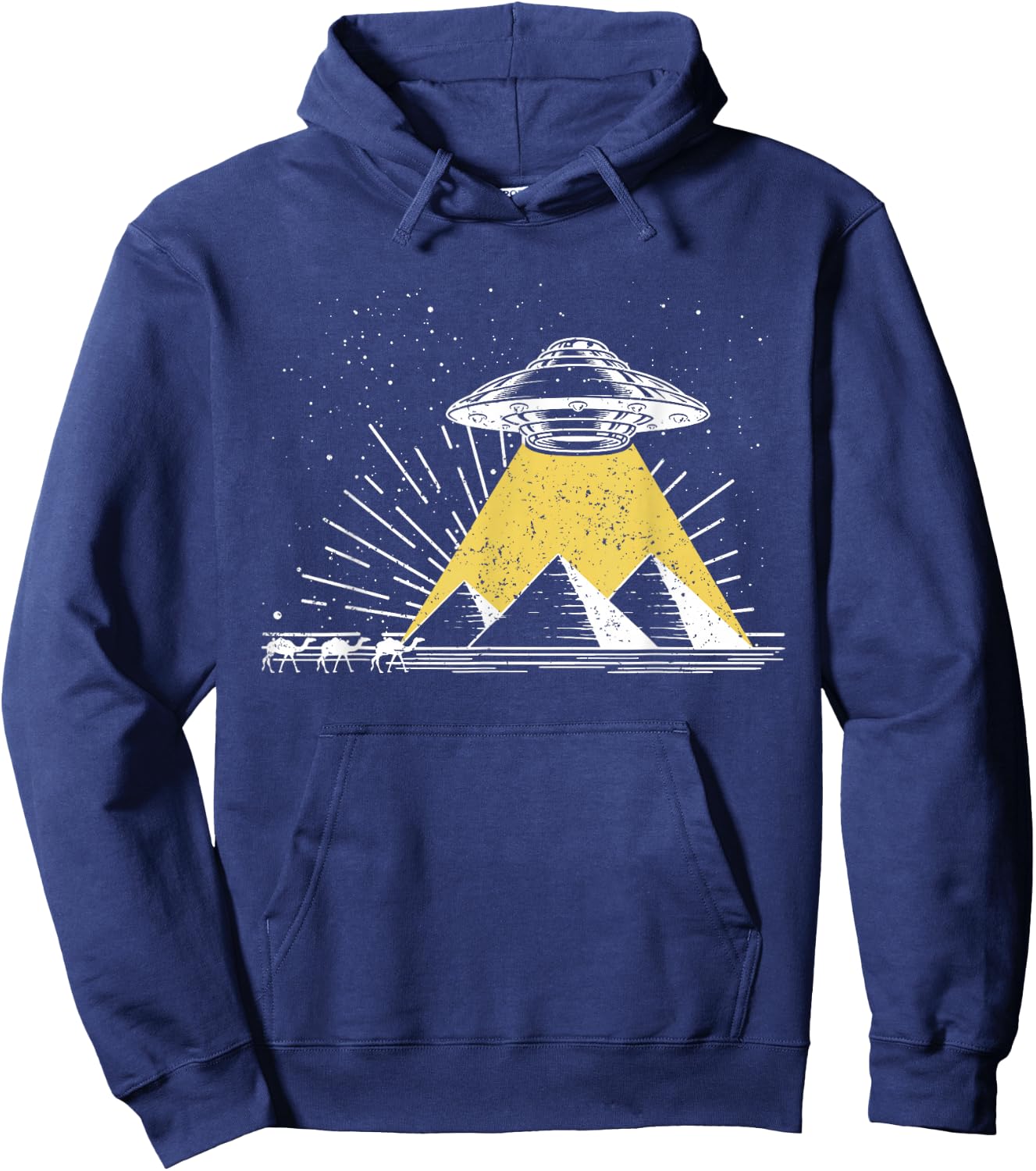 Science Fiction Universe Space Egypt Pyramids UFO Hoodie - Hoodie | Navy