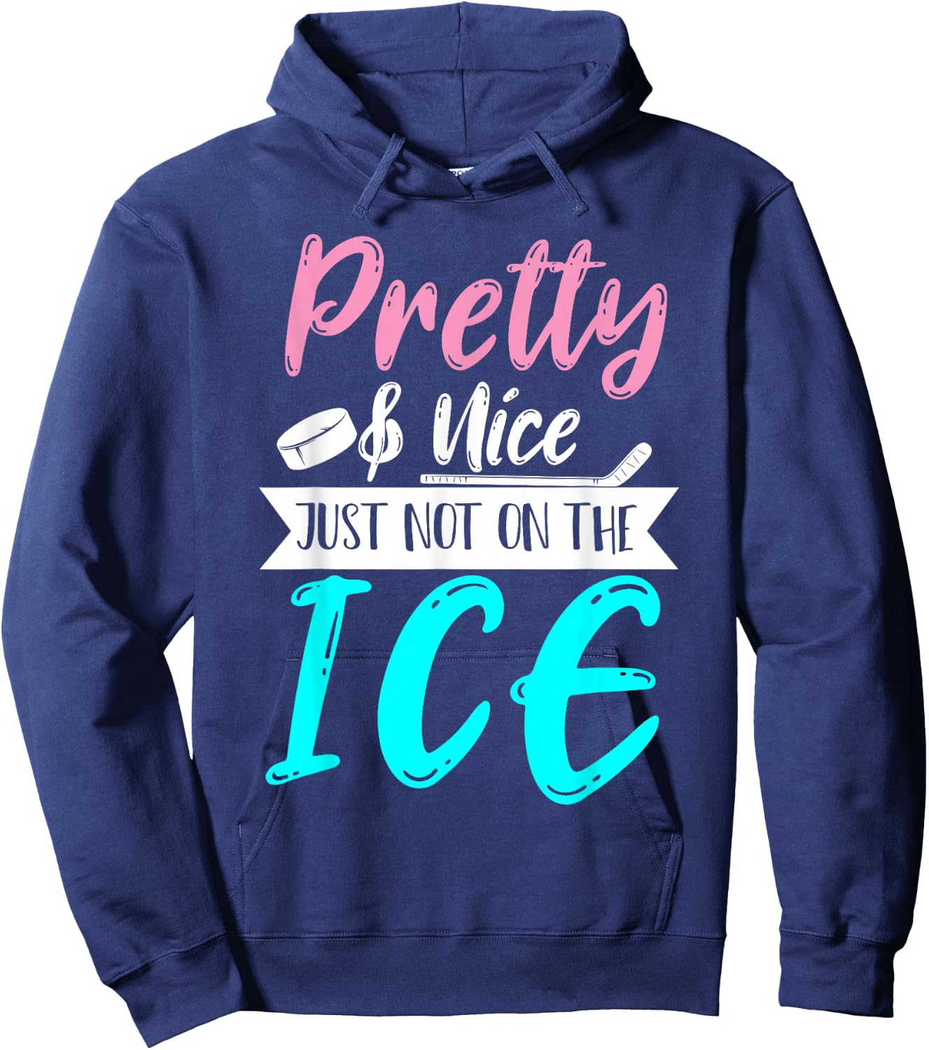 Women Girls Hockey Goalie Hockey Player Funny Ice Hockey Hoodie - Hoodie | Navy
