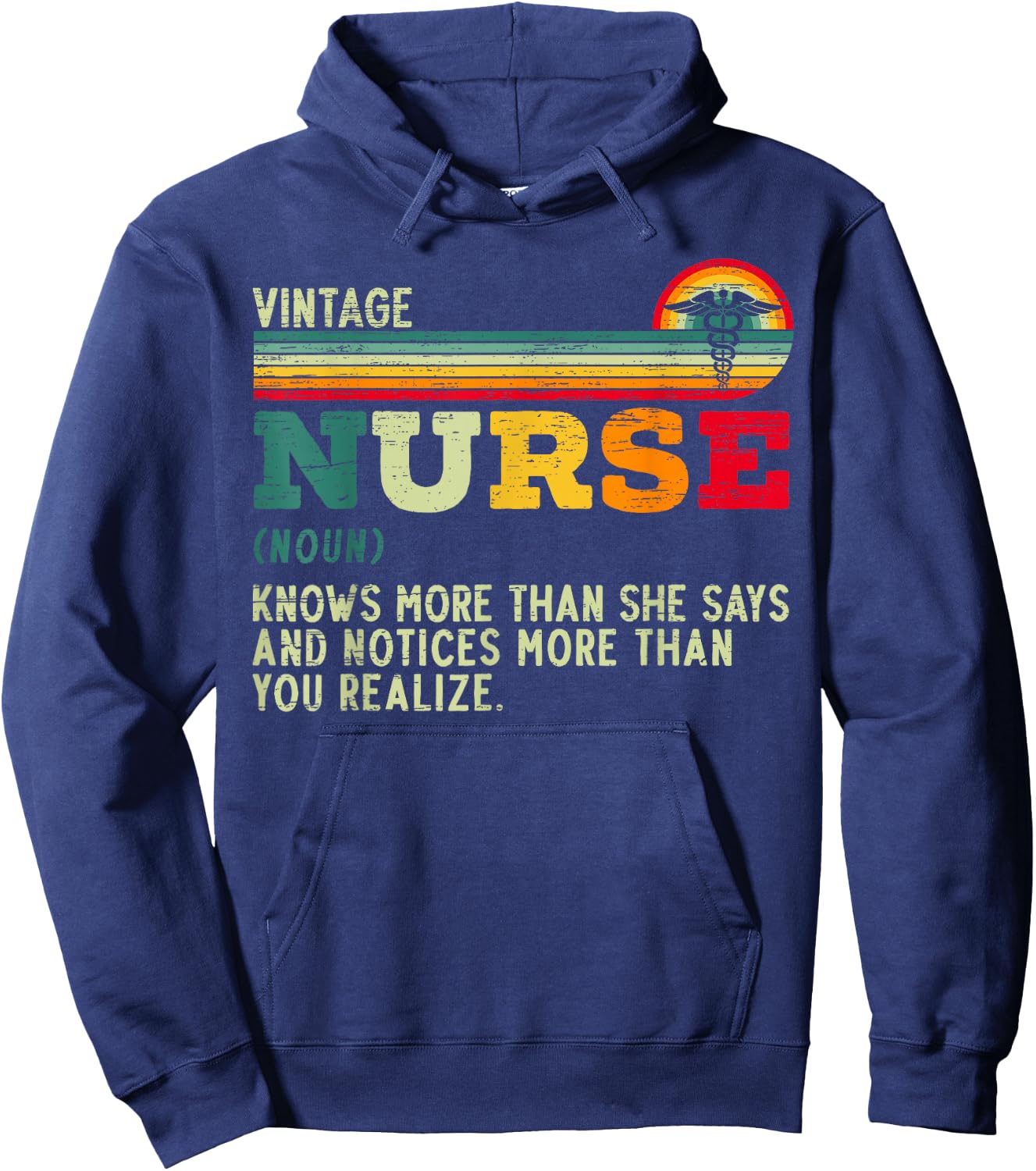 Vintage Nurse Definition Hospital Medical Registered Nursing Hoodie - Hoodie | Navy
