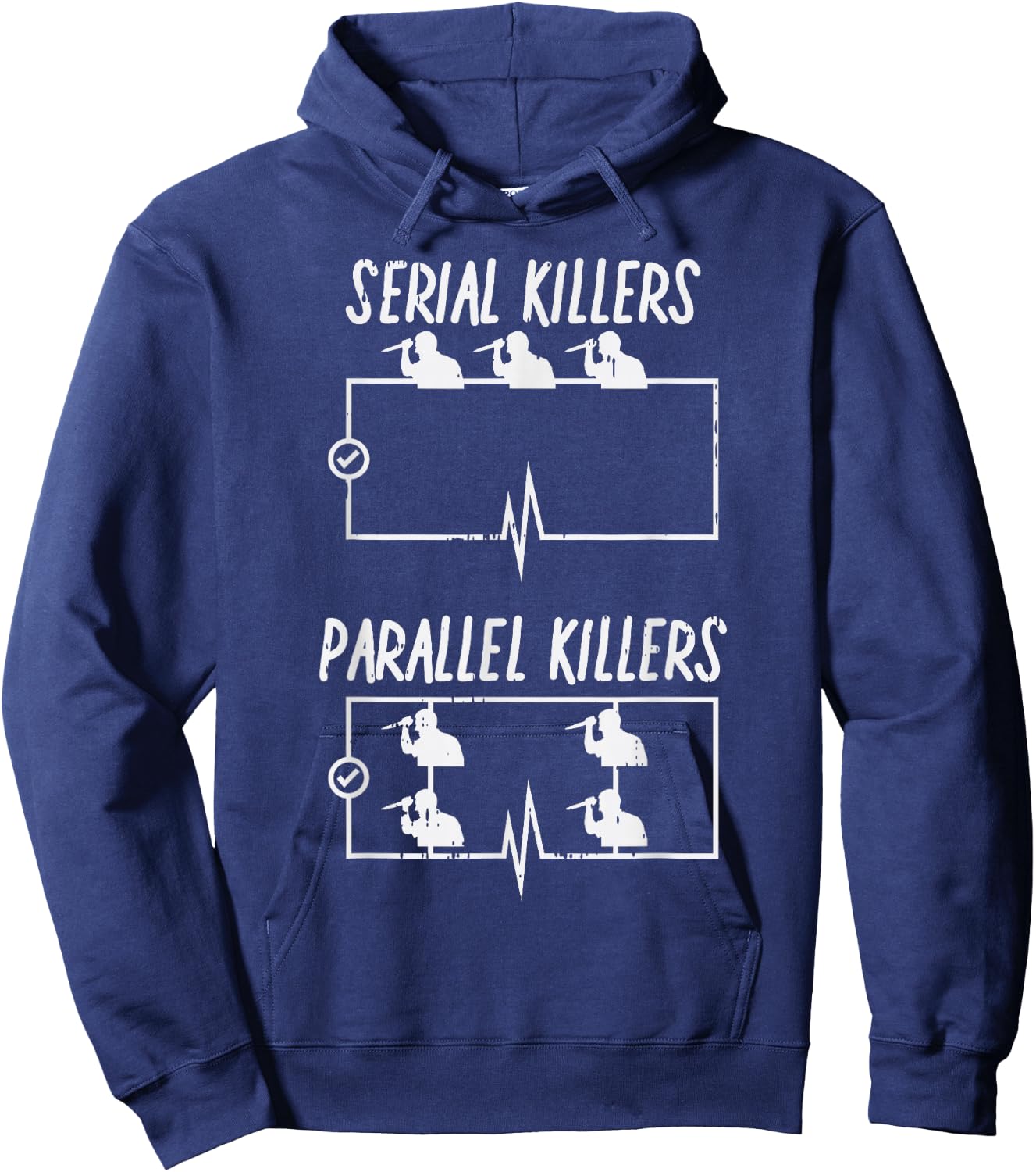 Serial Parallel Killer Funny Electrical Pun Electrician Gift Hoodie - Hoodie | Navy