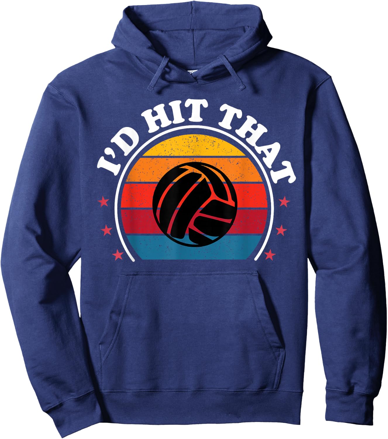 Retro I'd Hit That Funny Volleyball Player Girls Women Hoodie - Hoodie | Navy