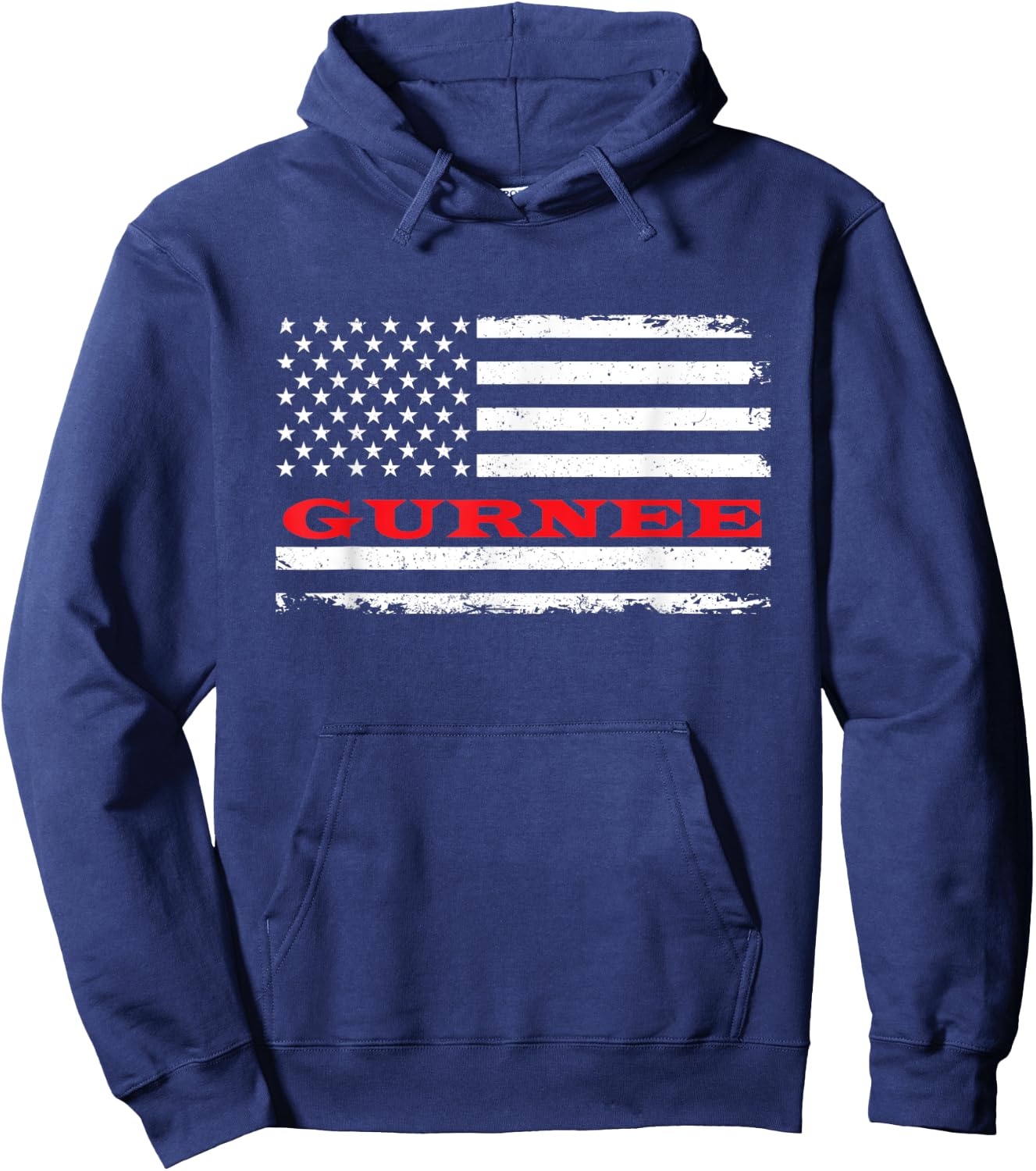 Illinois American Flag Gurnee USA Patriotic Souvenir Hoodie - Hoodie | Navy