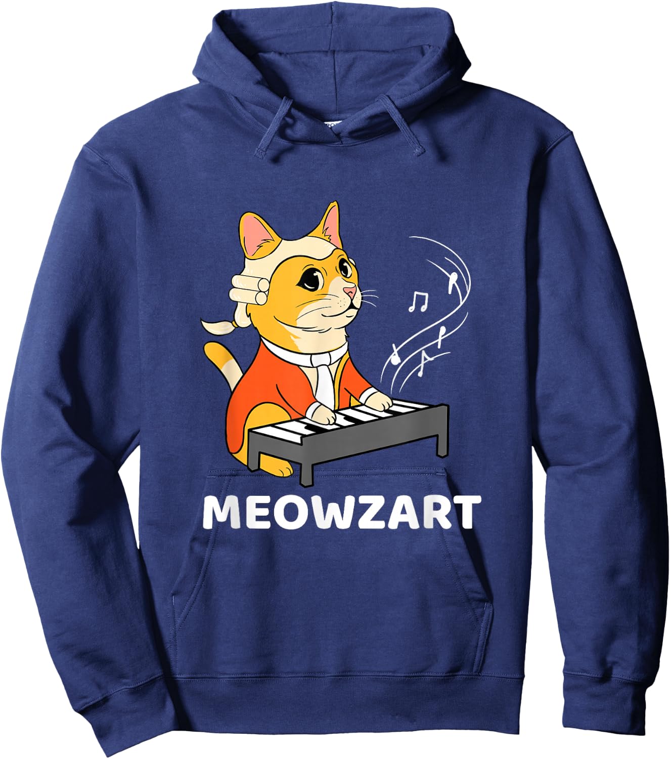 Meowzart Cat Playing Piano Hoodie - Hoodie | Navy
