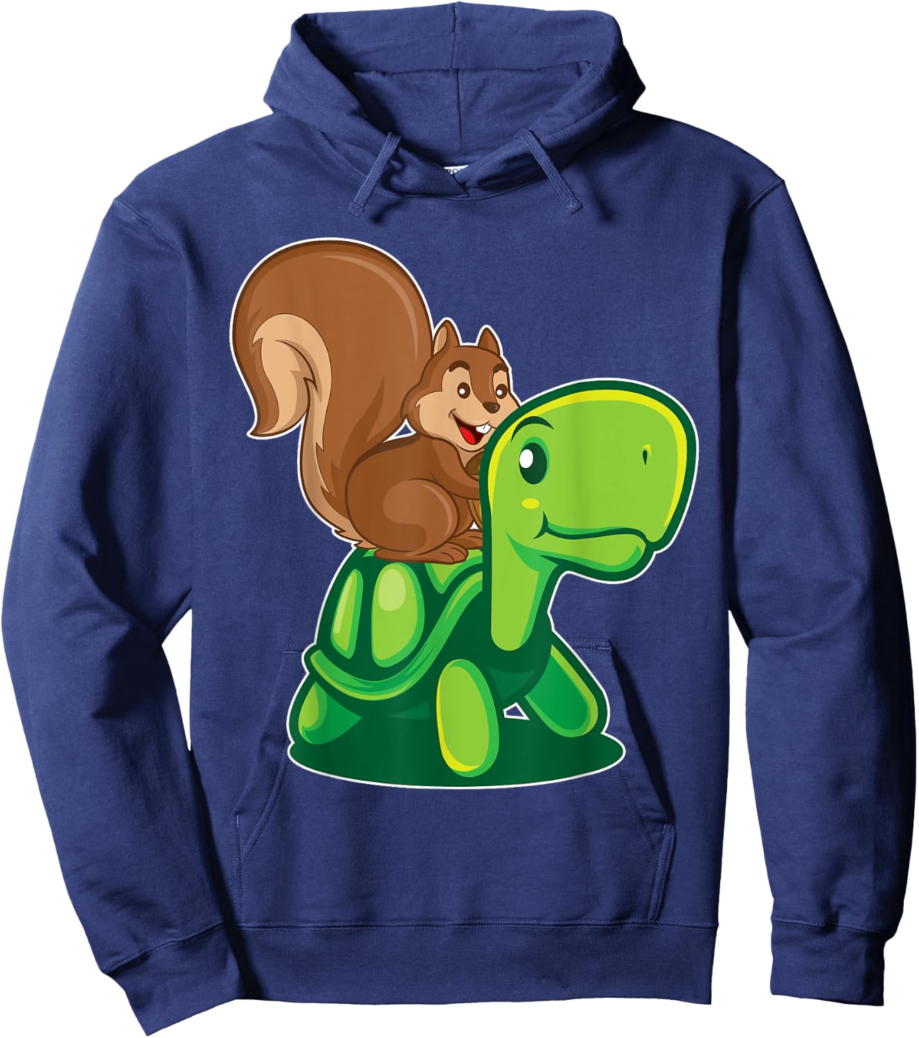 Squirrel Riding A Turtle Squirrel Hoodie - Hoodie | Navy