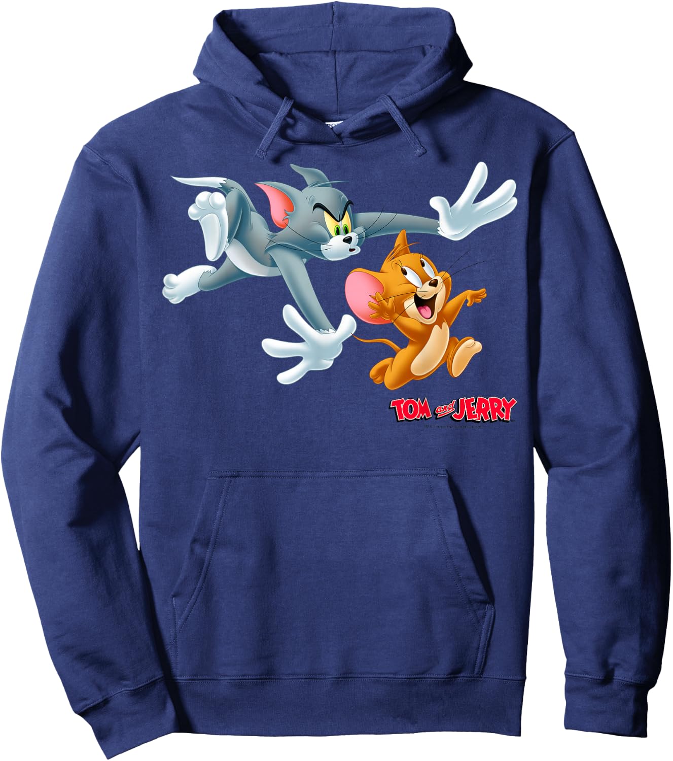 Tom and Jerry Classic Style Chase Portrait Hoodie - Hoodie | Navy
