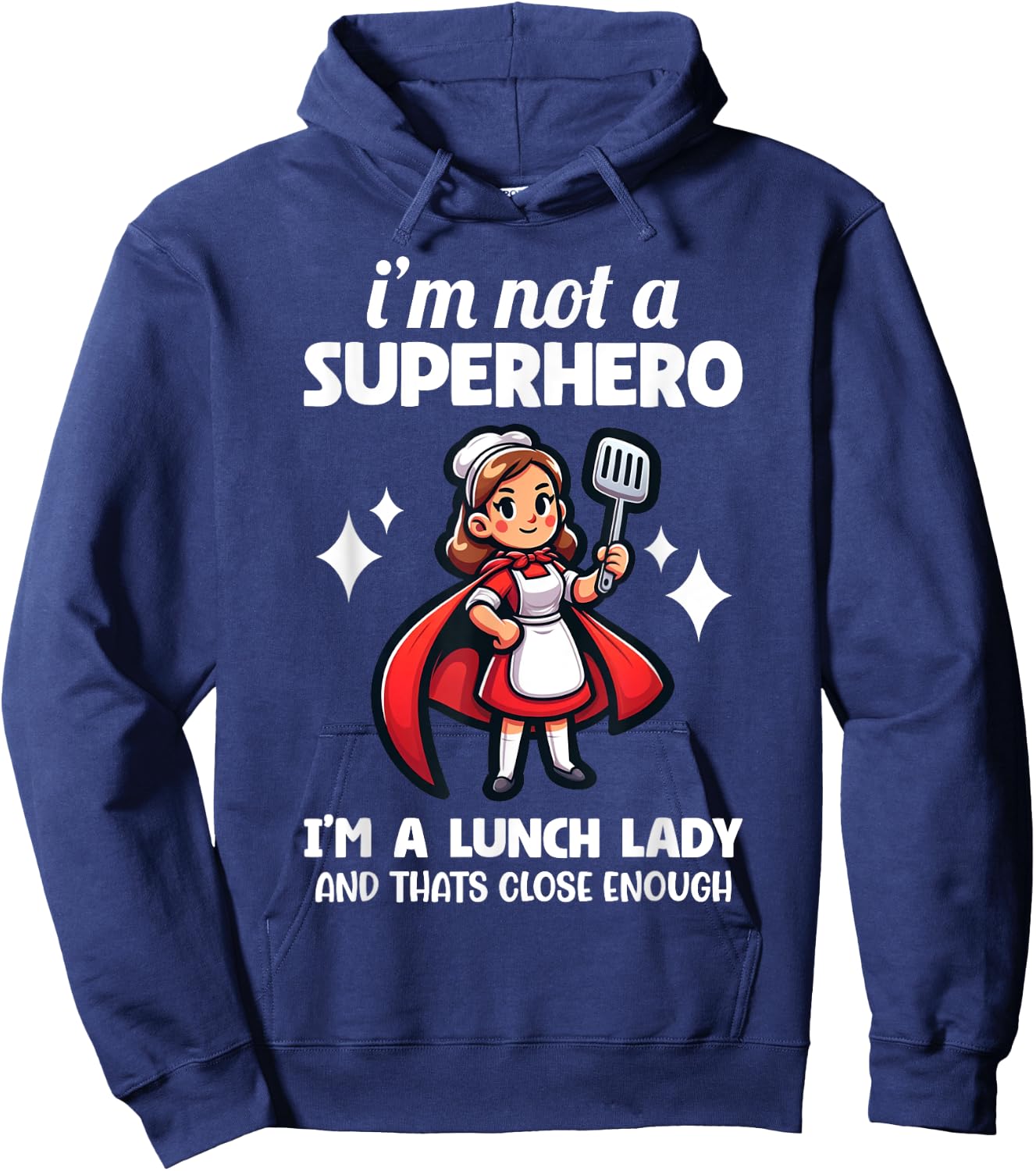 Funny Lunch Lady School Aide Appreciation Graphic Hoodie - Hoodie | Navy