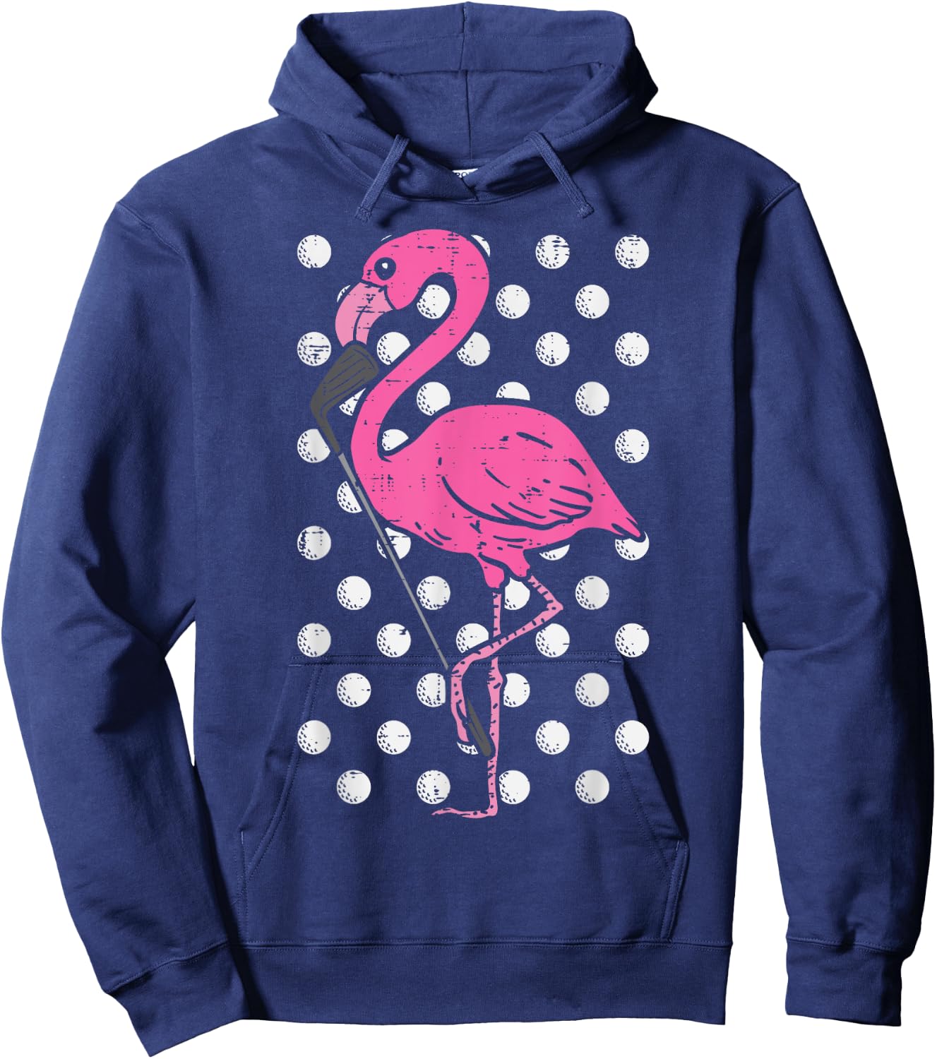 Flamingo Golf Cool Golfing Bird Animal Golfer Men Women Hoodie - Hoodie | Navy