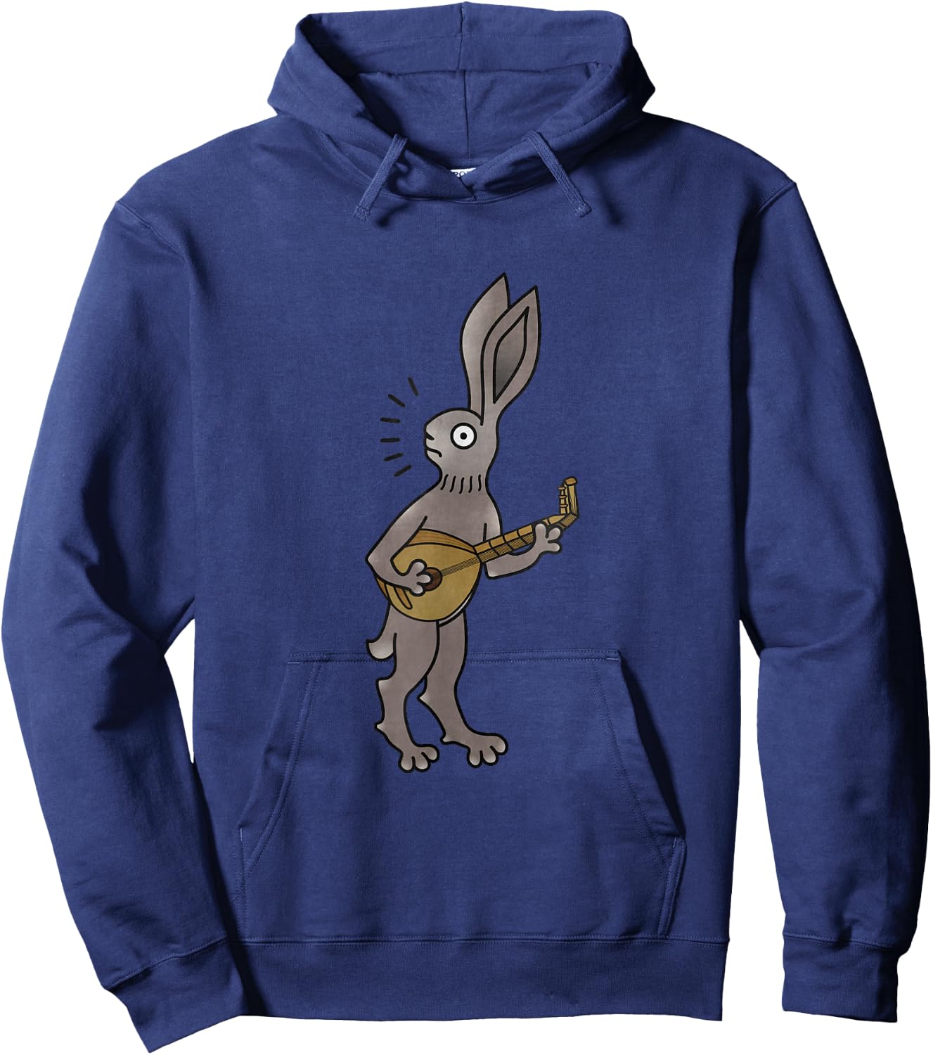 Troubadour rabbit with lute Medieval Marginalia MargiKnights Hoodie - Hoodie | Navy