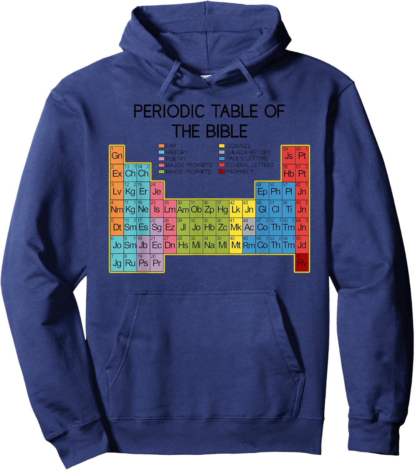 Christian Gift - Word of God - Periodic Table of The Bible Hoodie - Hoodie | Navy