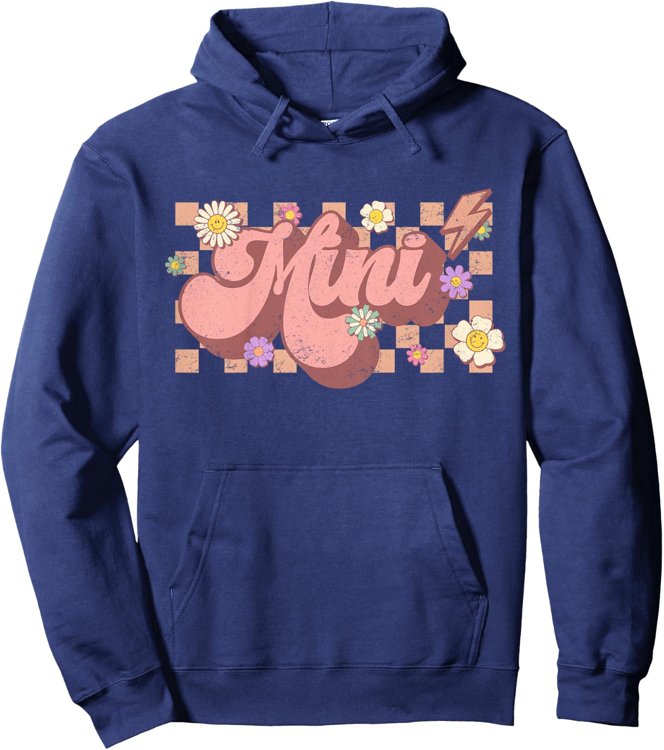Mama And Mini , Matching Groovy Mommy and Me, Smile Mini Hoodie - Hoodie | Navy