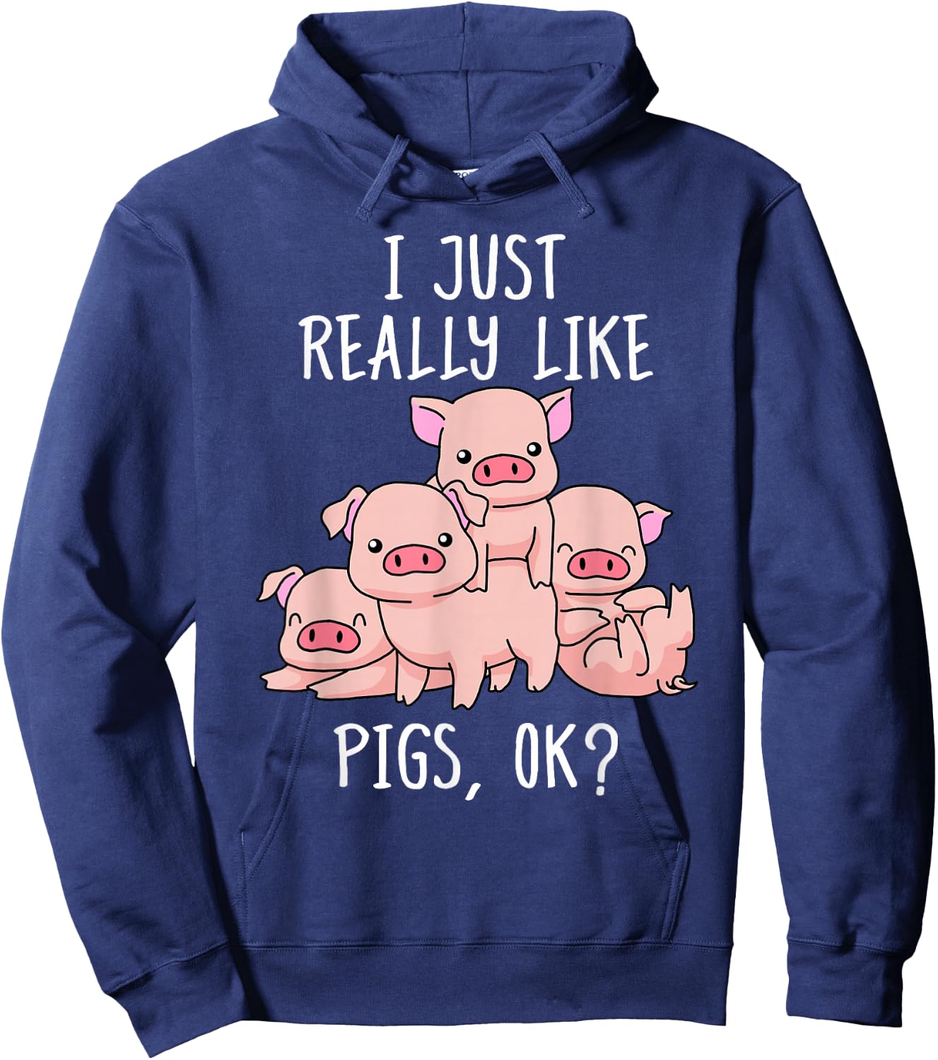 Love Pig Shirt Women Pig Gifts Pigs Men Cute Swine Hoodie - Hoodie | Navy