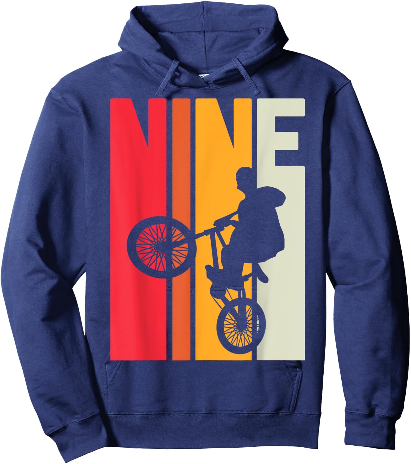 9 Year Old BMX Birthday Gift Party Boys Dirt Biking 9th Hoodie - Hoodie | Navy