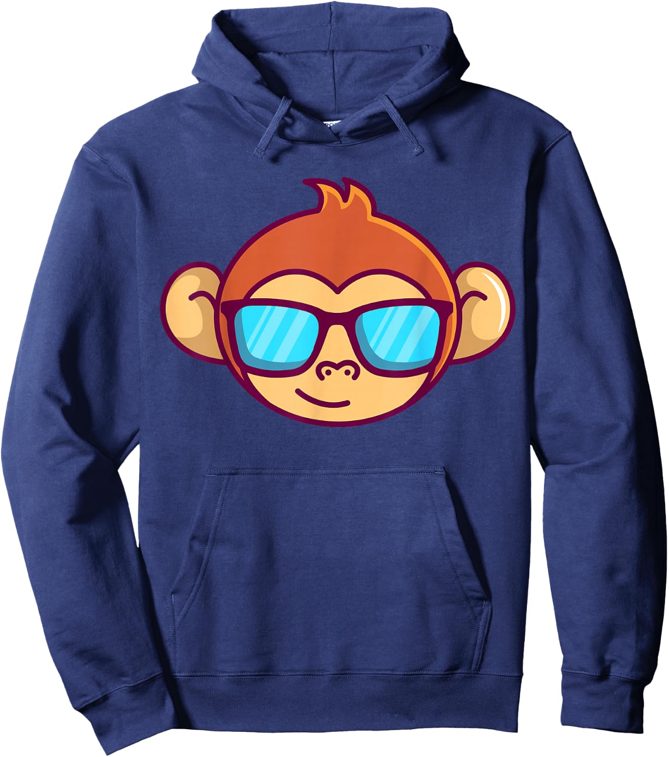 Cute Monkey With Sunglasses For Kids Who Love Monkeys Hoodie - Hoodie | Navy