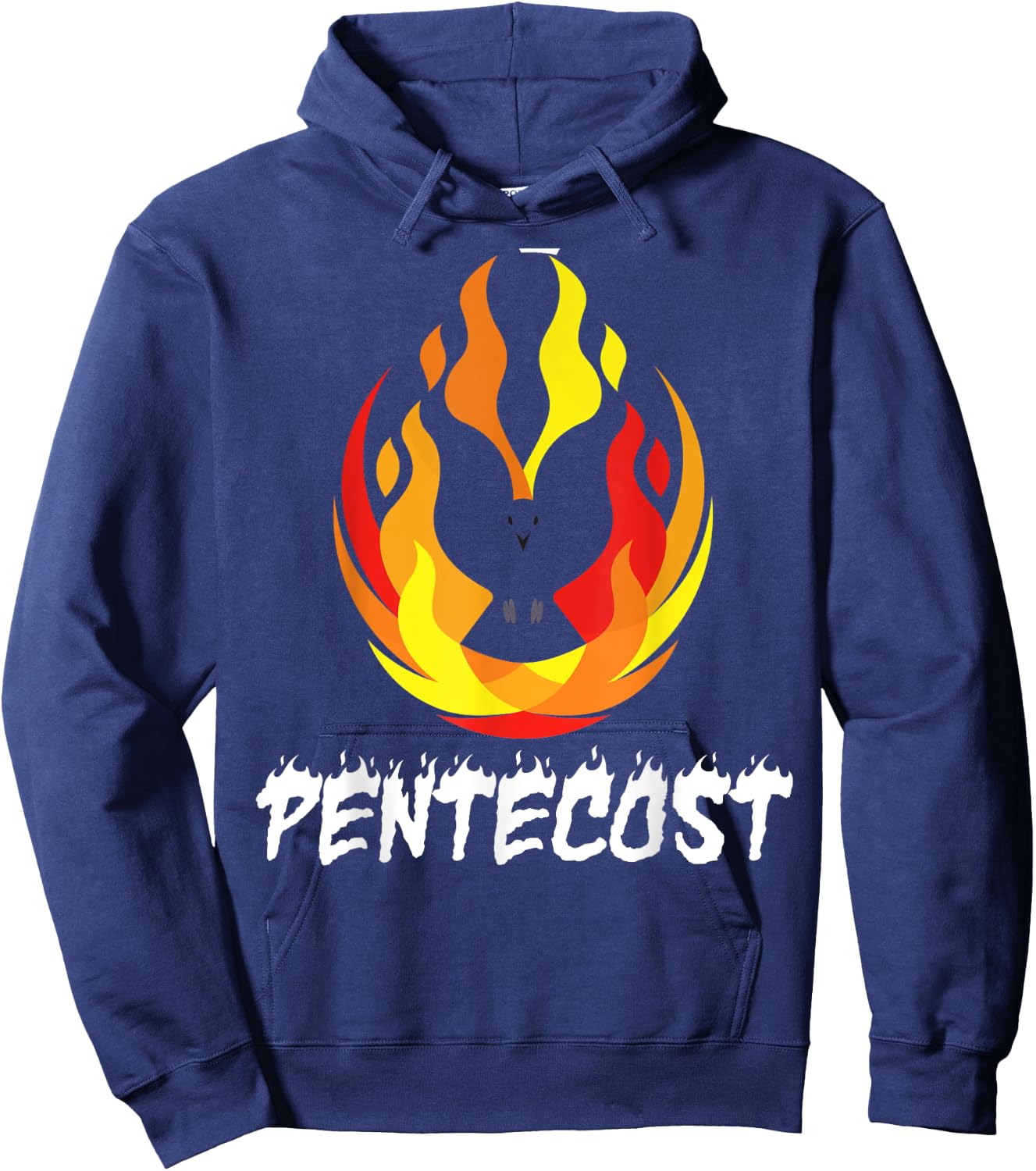 Pentecost Doves Tongues of Fire Flame Acts Holy Spirit Hoodie - Hoodie | Navy