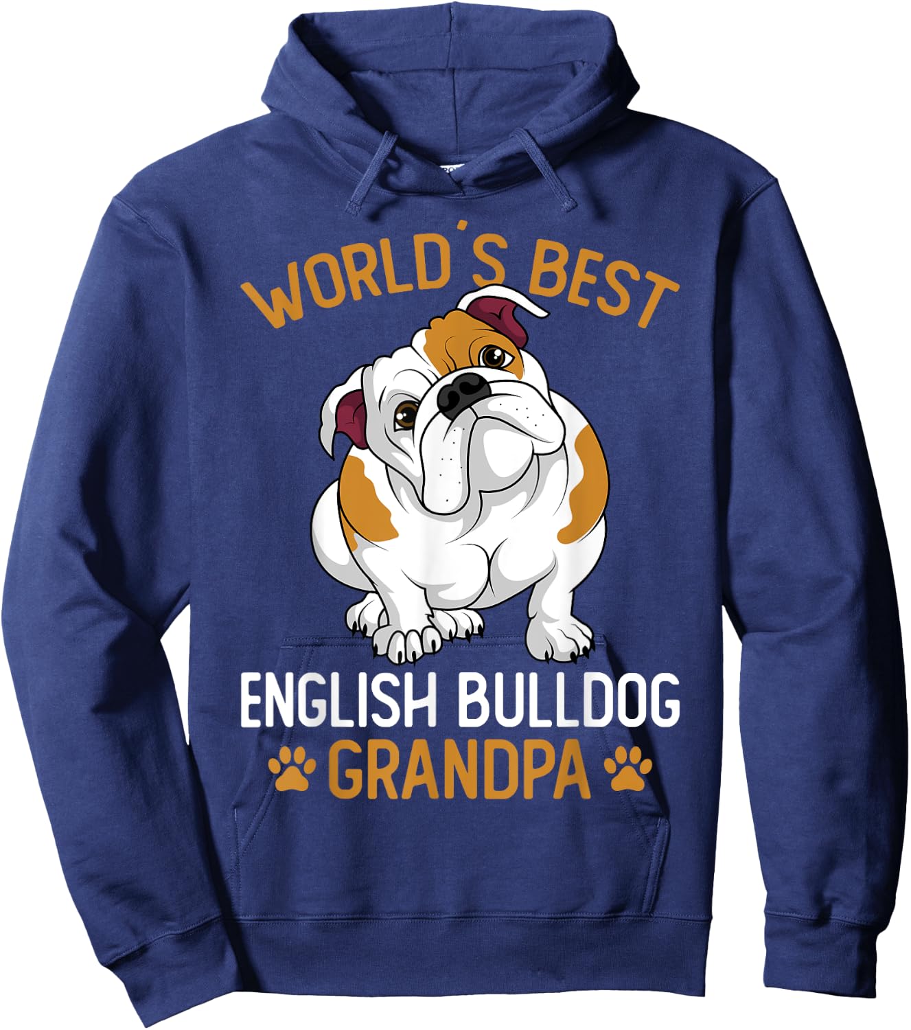 World´s Best English Bulldog Grandpa Dog Owner Funny Men Hoodie - Hoodie | Navy