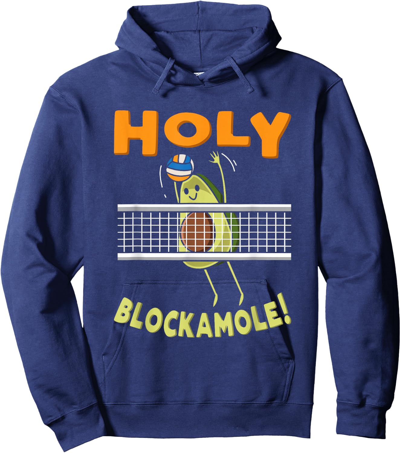 Holy Blockamole Avocado Beach Volleyball Player Vegan Veggie Hoodie - Hoodie | Navy