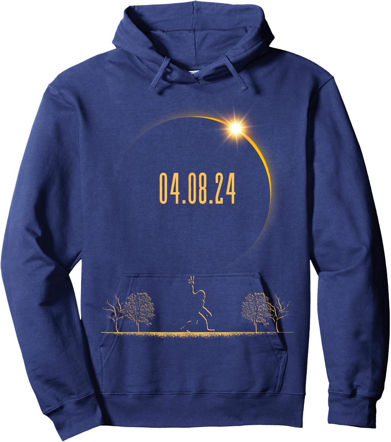 Bigfoot 04.08.24 Total Solar Eclipse 2024 Hoodie - Hoodie | Navy