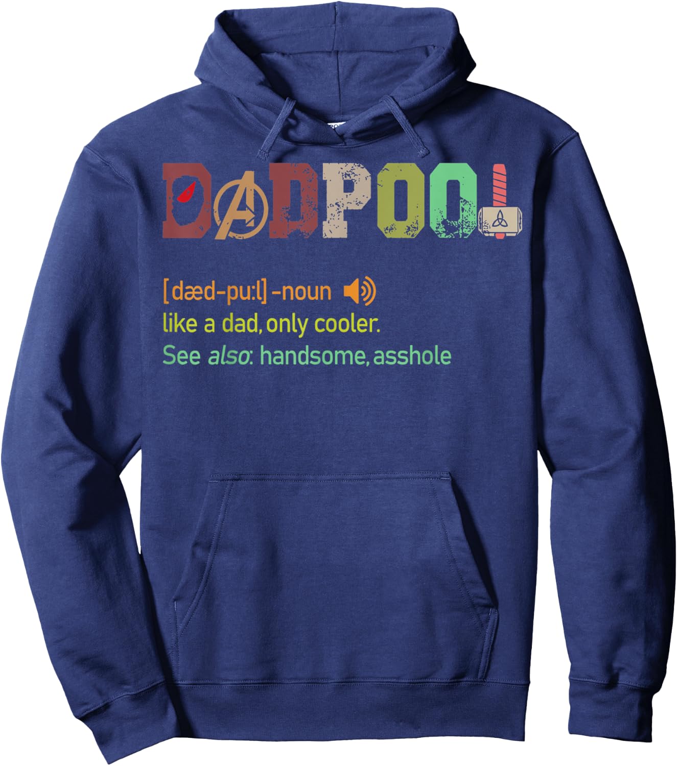 Dad-pool like a dad but only cooler Fathers day gift Classic Hoodie - Hoodie | Navy