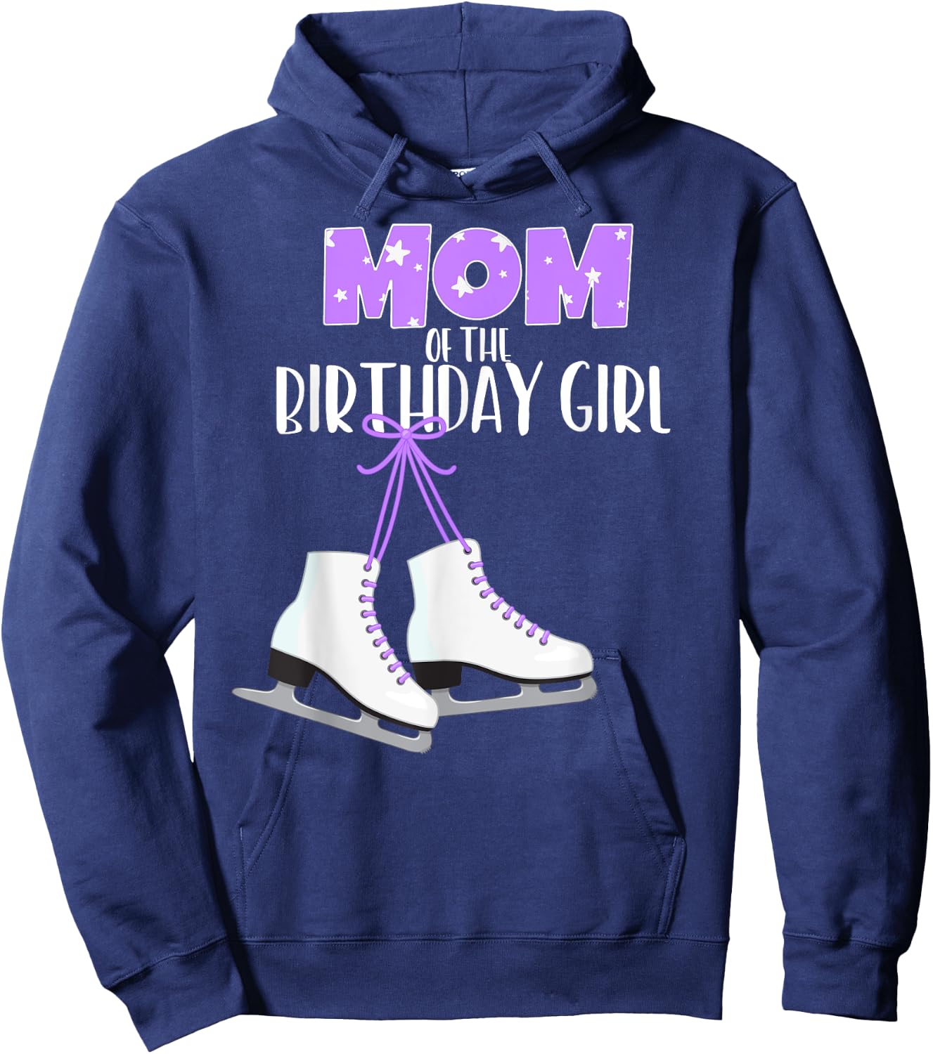 Ice Skating Mom of the Birthday Girl Ice Skate Party Hoodie - Hoodie | Navy