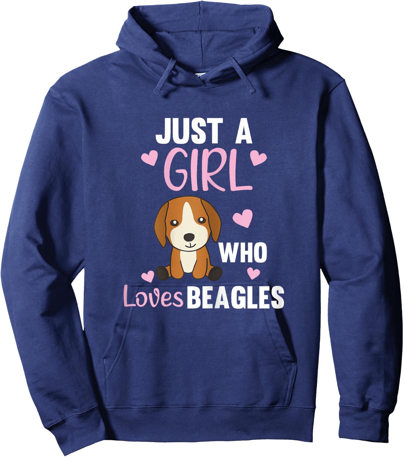 Just A Girl Who Loves Beagles Kawaii Dog Beagle For Girls Hoodie - Hoodie | Navy