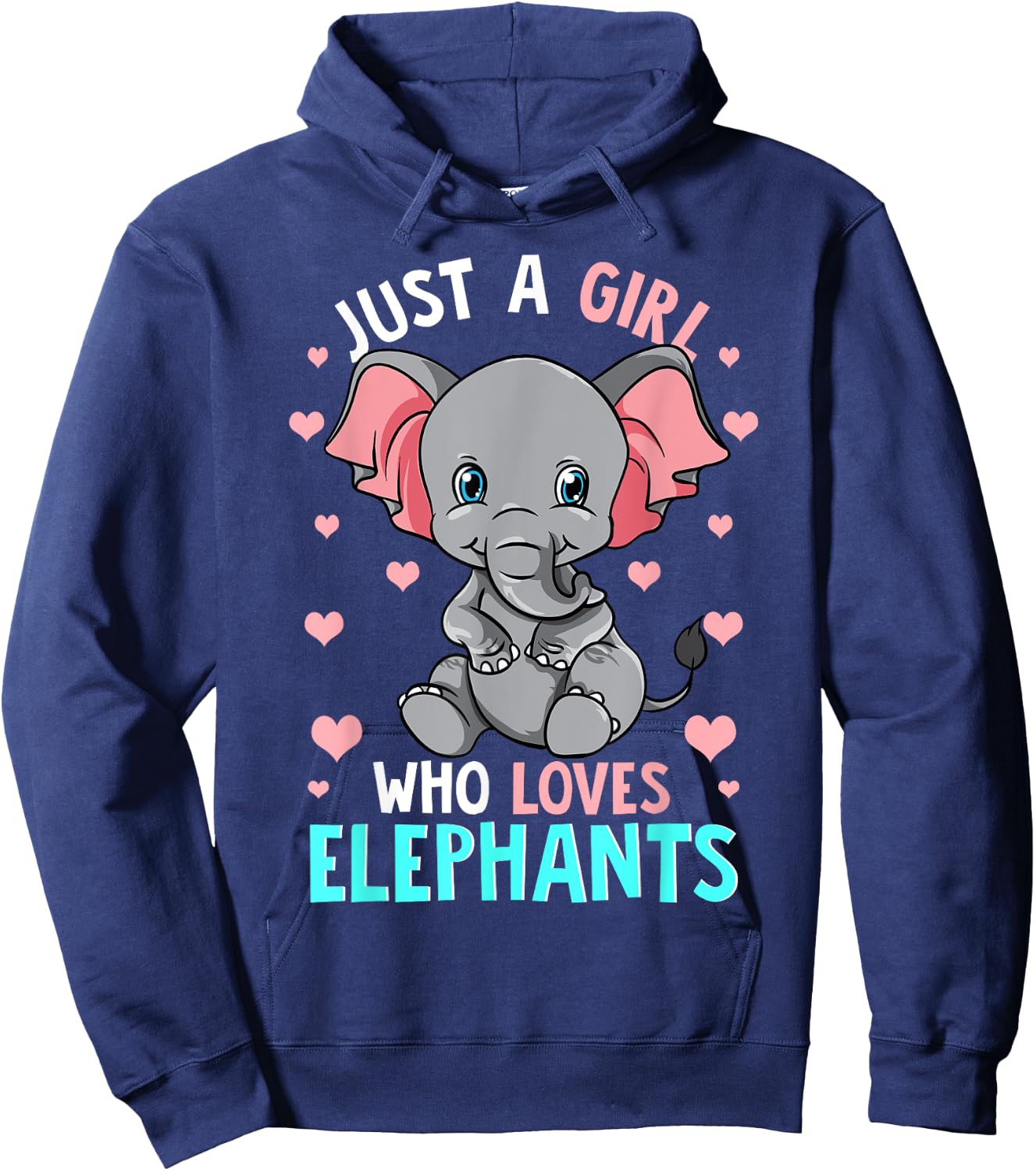 Just A Girl Who Loves Elephants Shirt Elephant Shirt Girls Hoodie - Hoodie | Navy