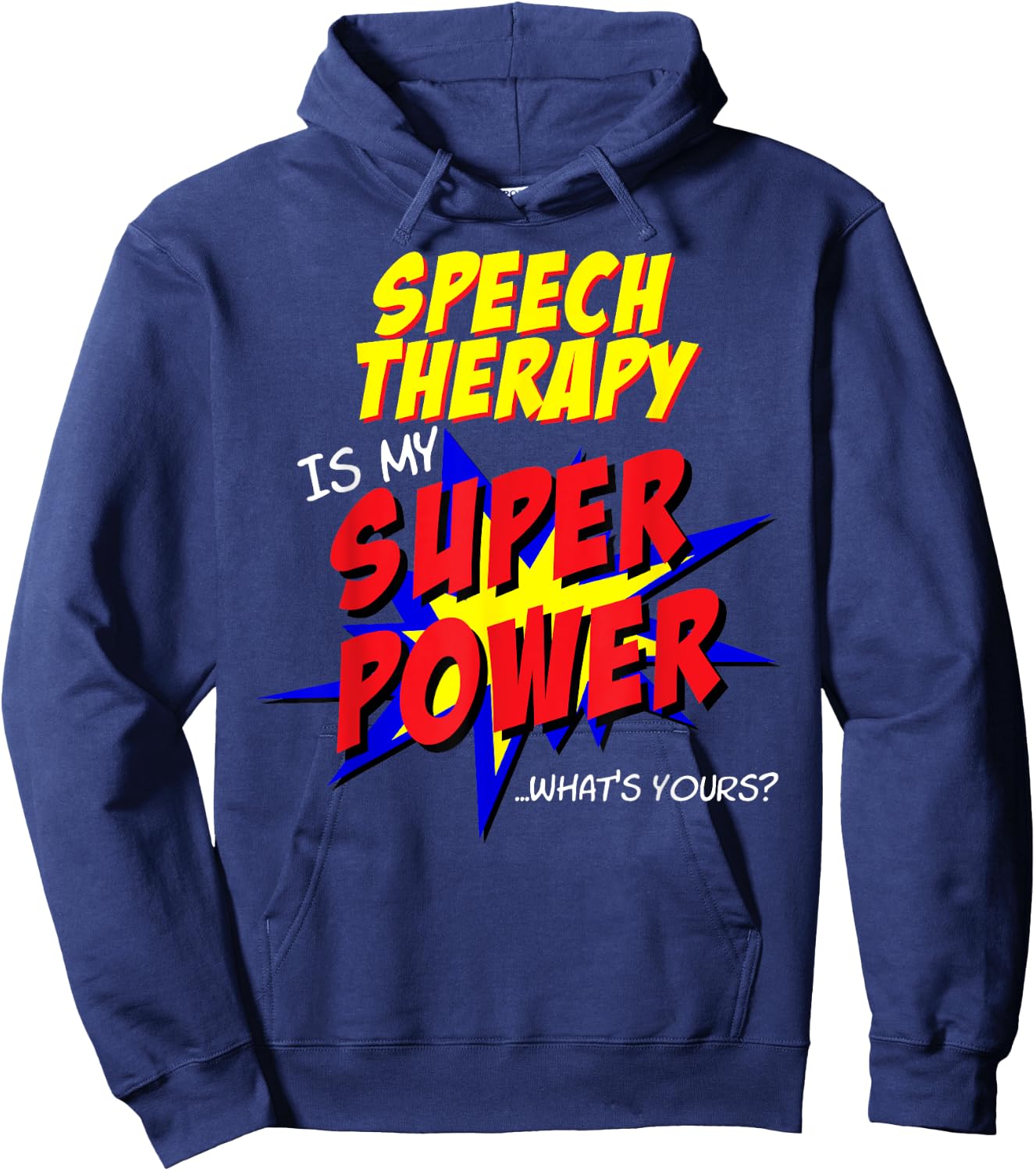Speech Therapy Teacher Superhero Superpower Comic Book Hoodie - Hoodie | Navy
