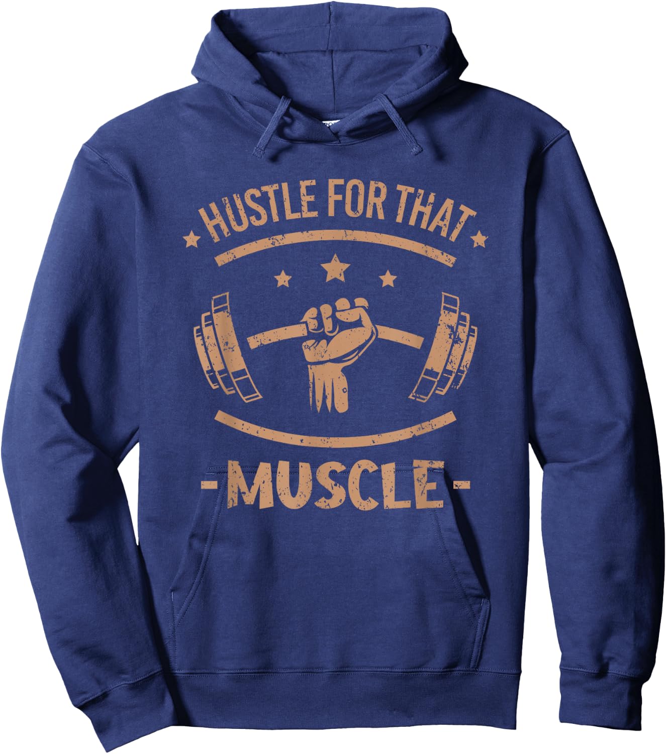Hustle for that muscle Fitness muscles funny Gym Hoodie - Hoodie | Navy