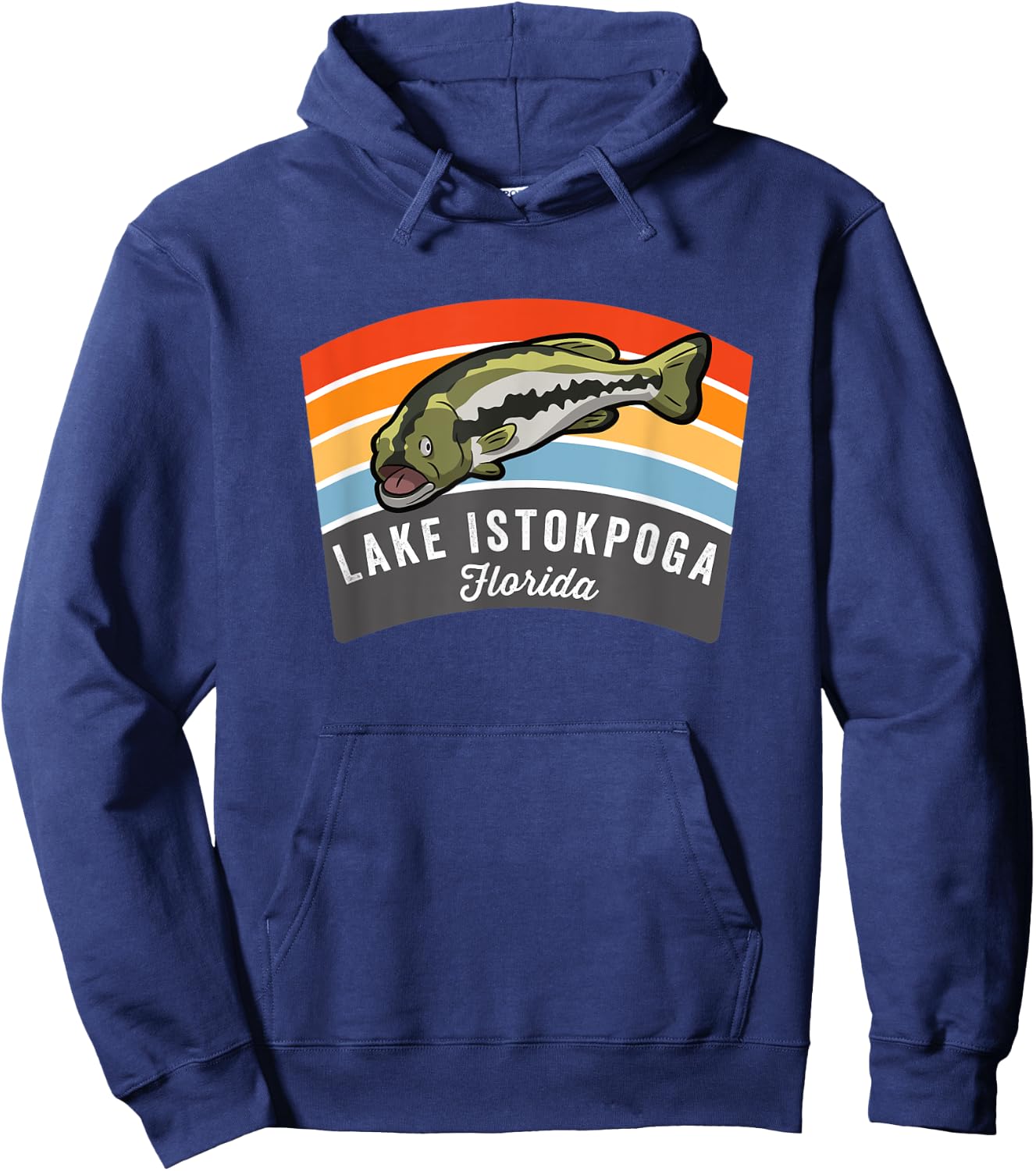 Lake Istokpoga Florida Largemouth Bass Fishing Hoodie - Hoodie | Navy